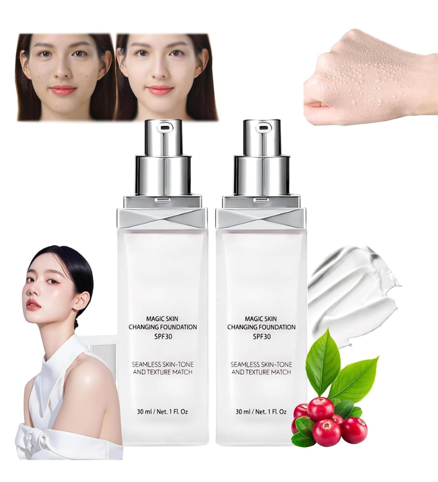 OHCVG Color Changing Foundation Moisturizing and Oil Control Foundation Long Lasting Waterproof Concealer Foundation Lightweight Face Base Primer - Buy Online on GoSupps.com