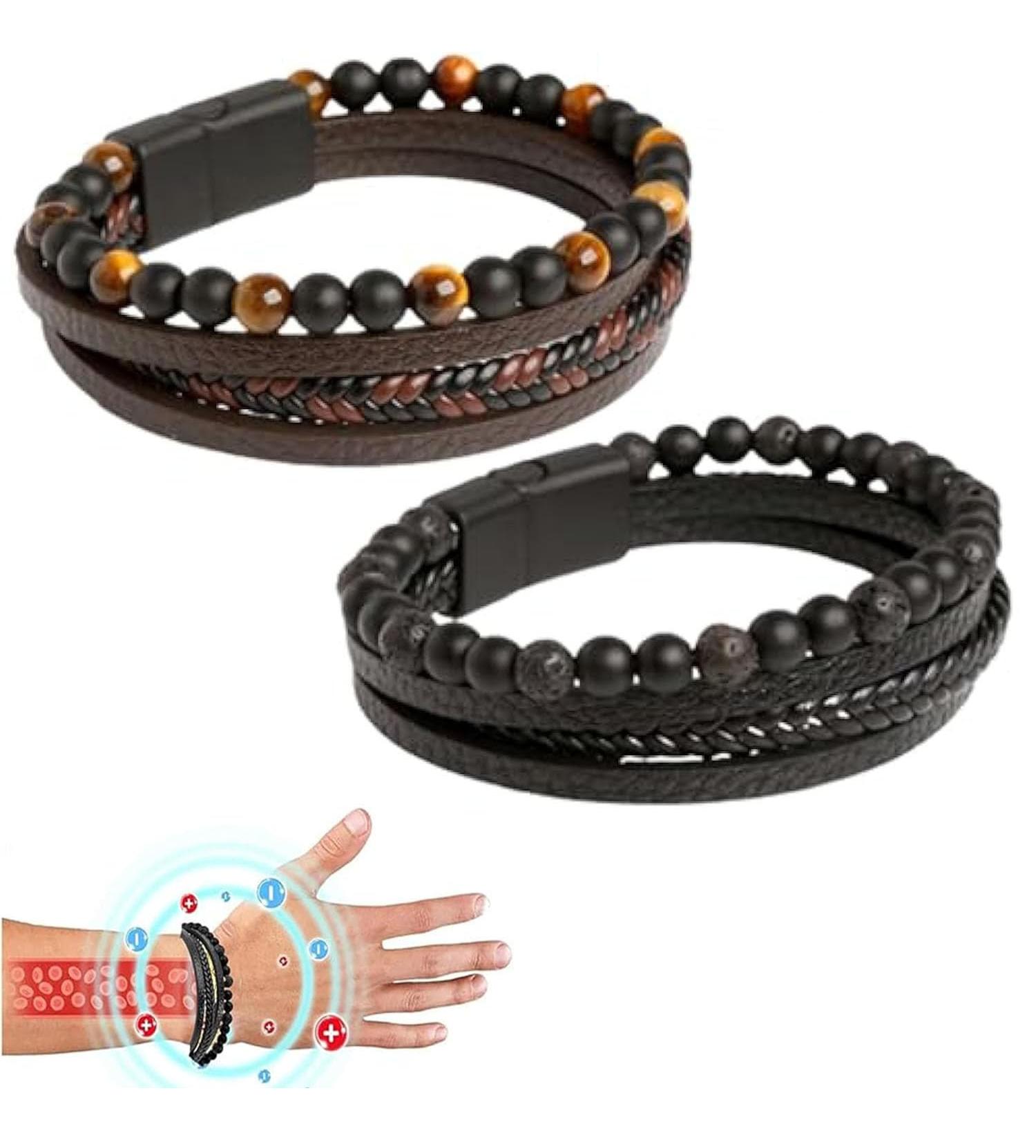 AILYFIRDO Volcanicx Wellness & Relief Armband Natural Tiger Stone Arm Band for Men & Women | Menopause Support & Weight Loss - Buy Online on GoSupps.com