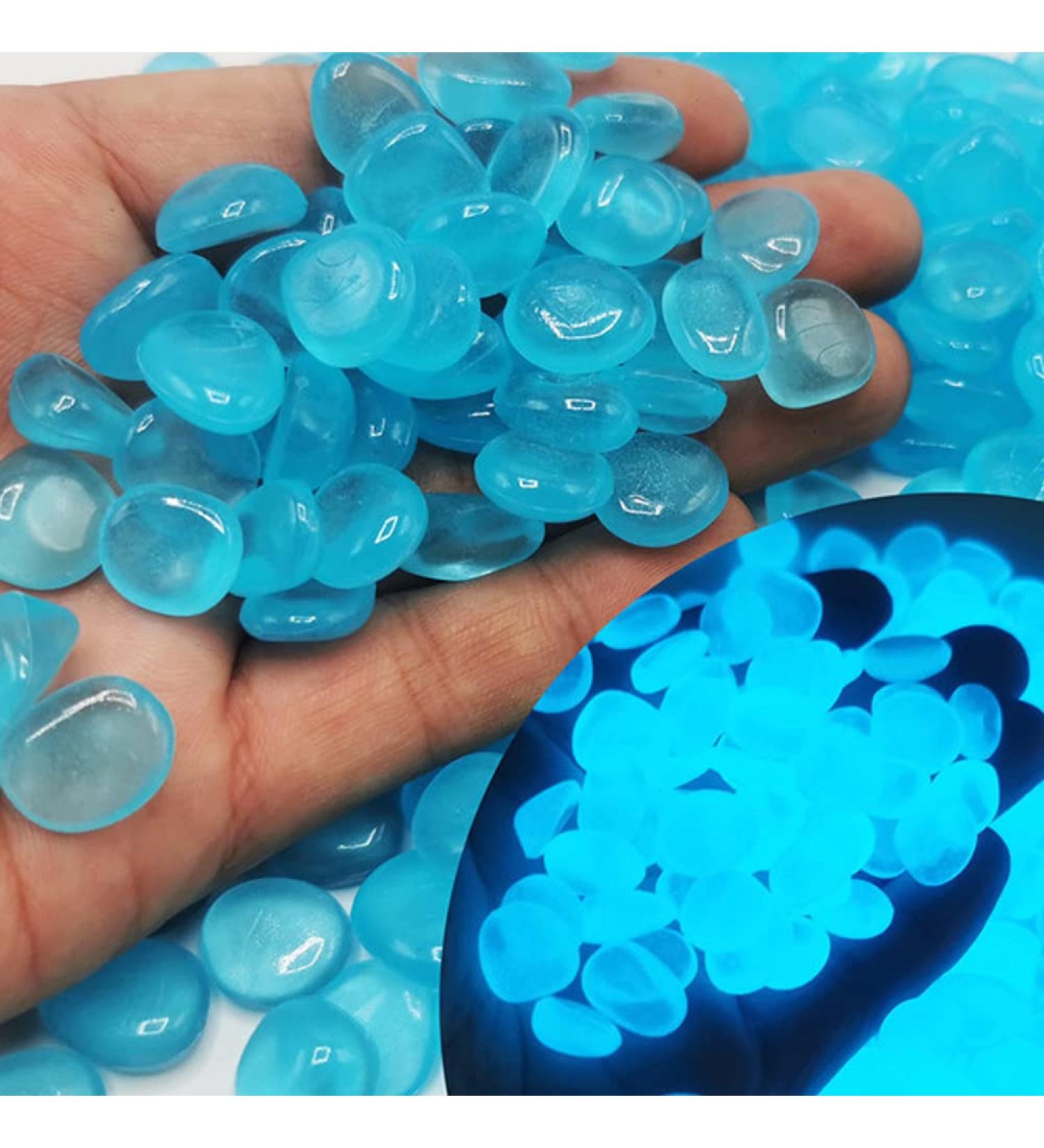 300 Colorful Fluorescent Stones - Bright Pebbles for Garden Sidewalks & Aquariums - 17x13mm Blue Decorative Stones - Buy Online on GoSupps.com