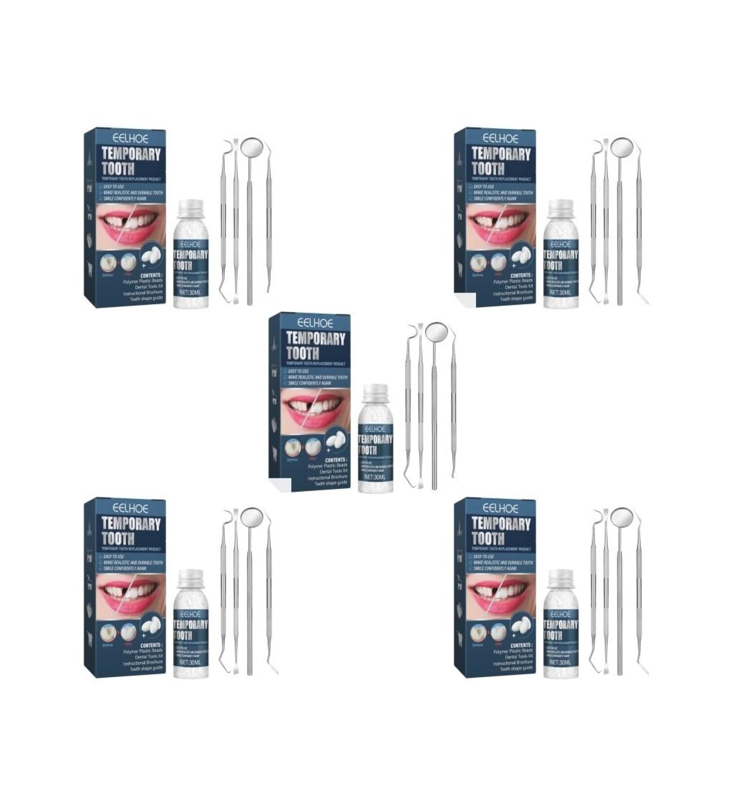 5-Pack Temporary Tooth Repair Kit with Mouth Mirror Family Use at Home - Multi-Colored | International Shipping - Buy Online on GoSupps.com