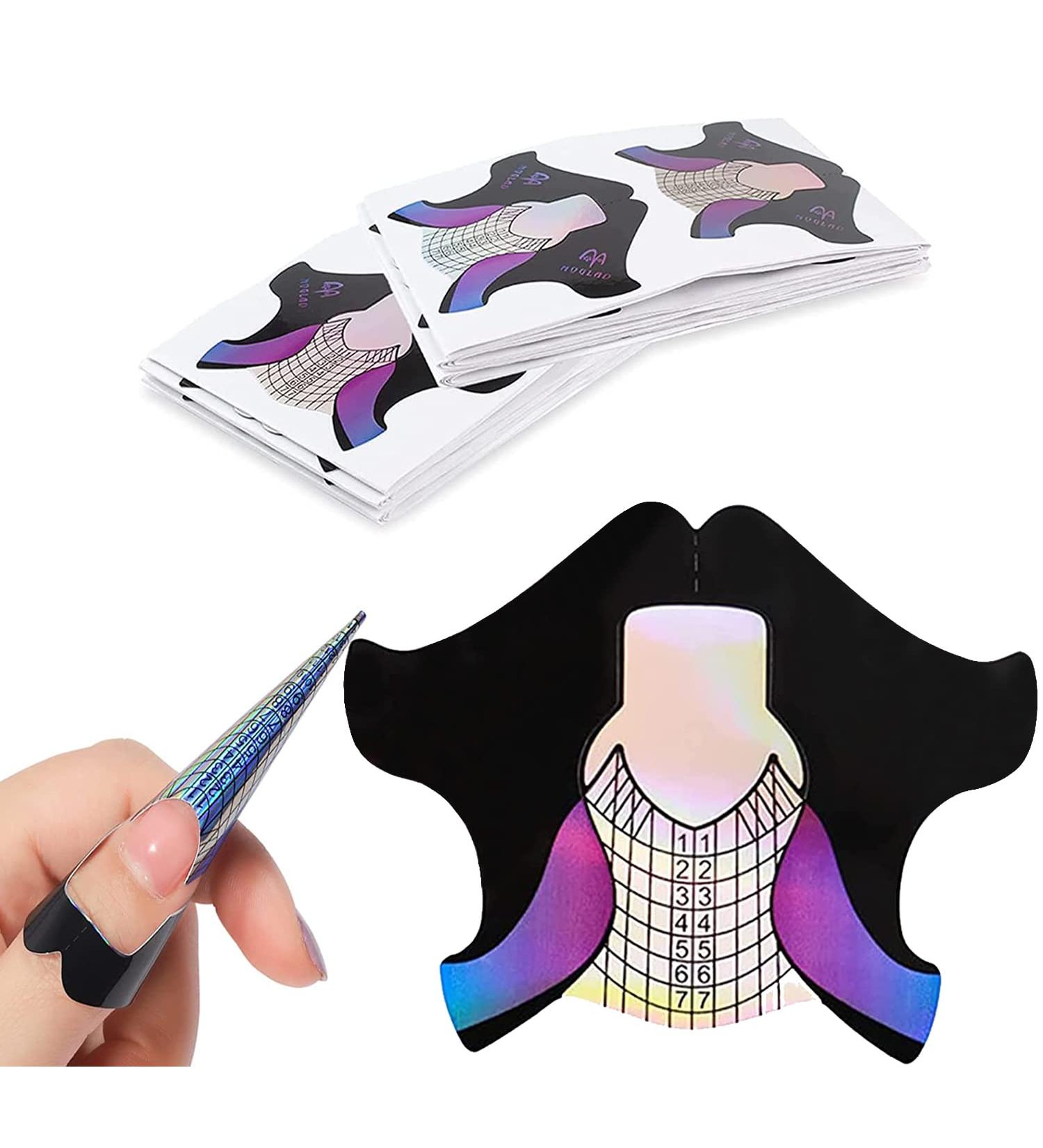 120 Self-Adhesive Swallow Nail Templates | Colorful Gel Nail Stencils for Extensions - Purple Stencil Designs - Buy Online on GoSupps.com