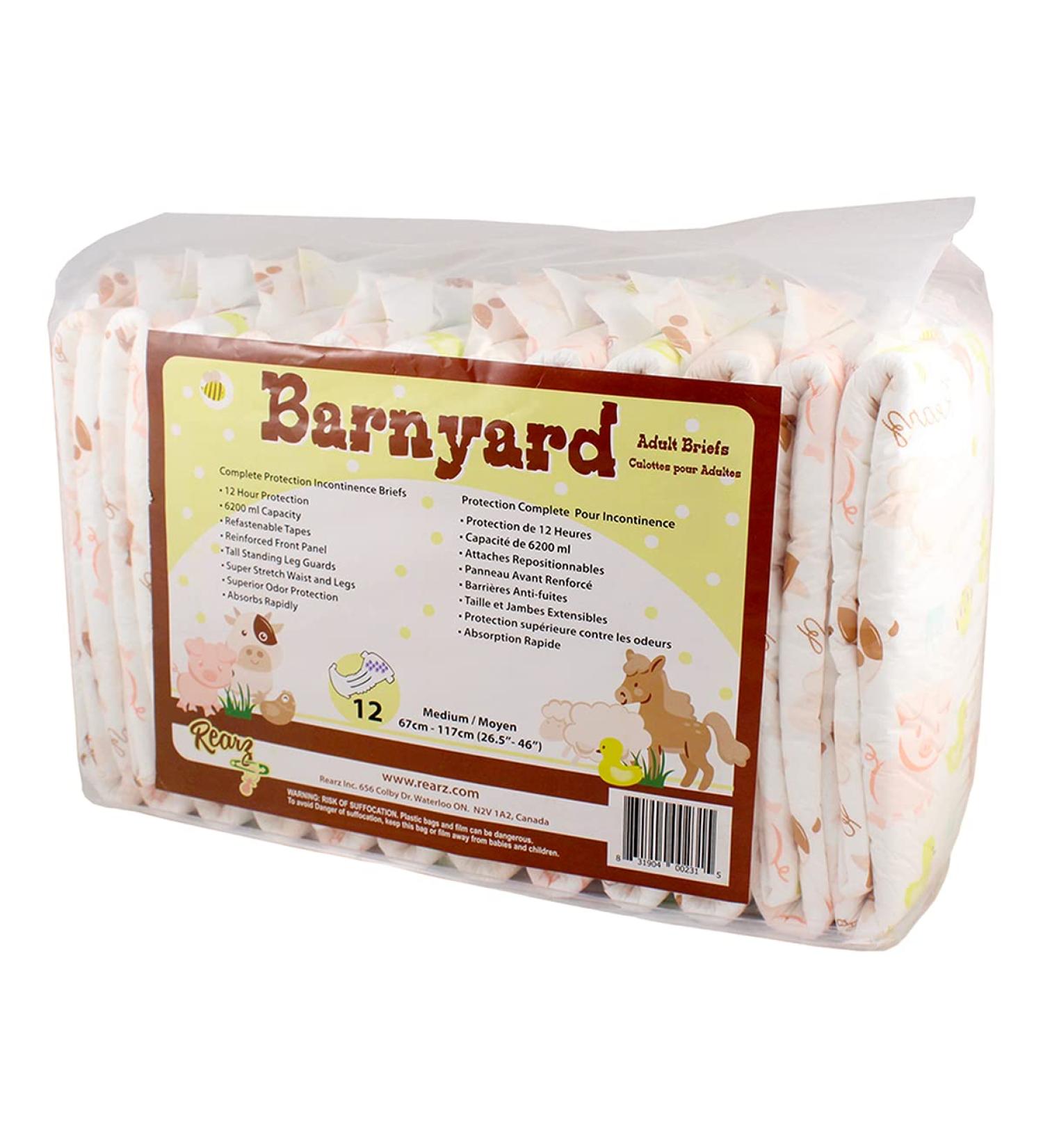 Rearz Barnyard Adult Diapers 12 Pack Medium Size | 12 Count Pack for Maximum Absorbency - Buy Online on GoSupps.com