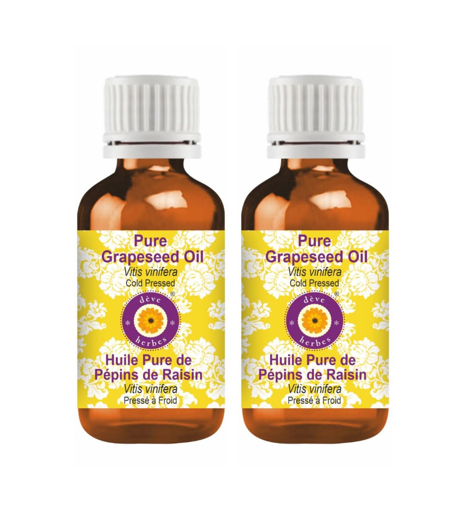 d ve herbes Pure Grapeseed Oil (Vitis vinifera) Cold Pressed (Pack of Two) 100ml X 2 (6.76 oz) - Buy Online on GoSupps.com
