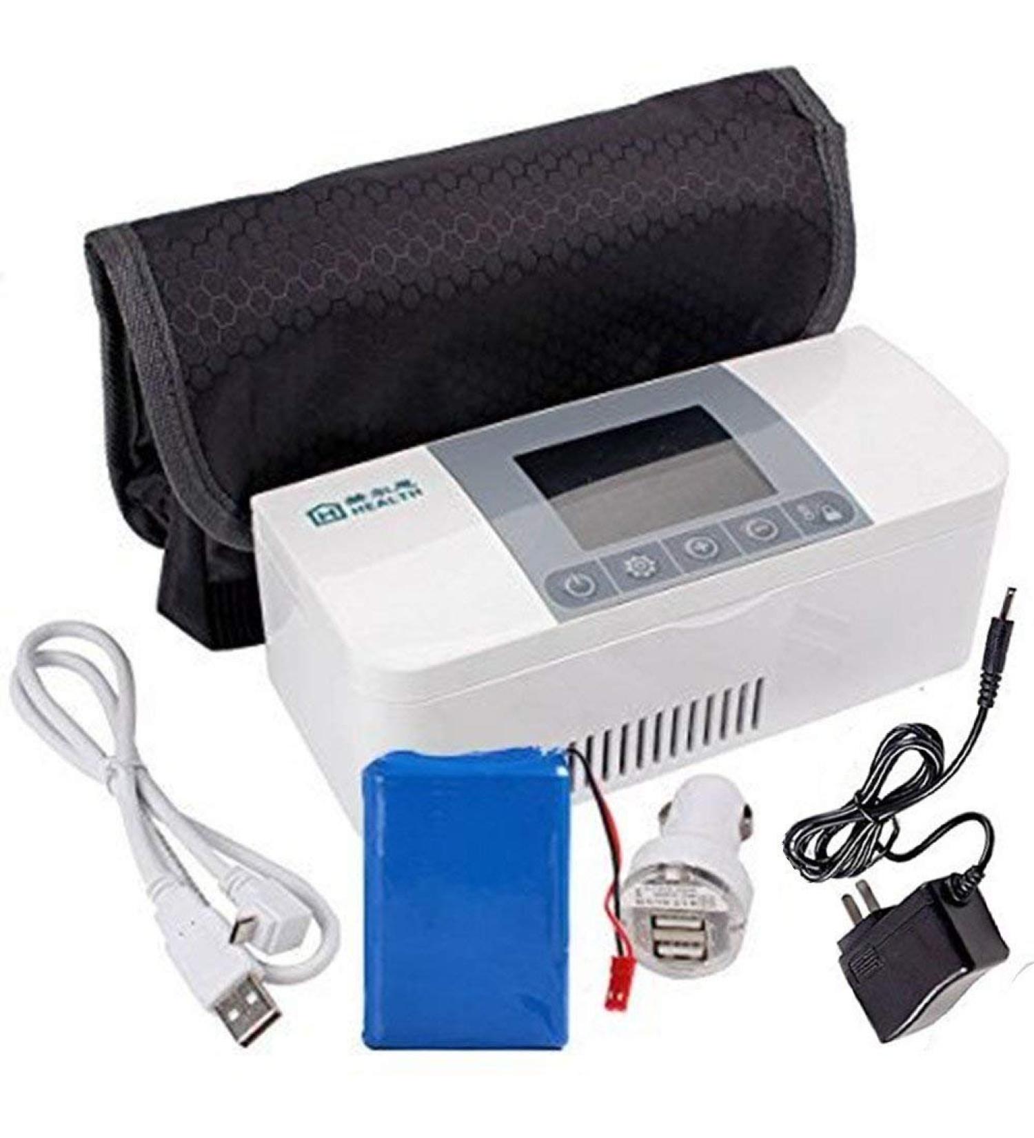 AIJUN Insulin Cooler: Portable Dual Charger Refrigerated Box for Insulin Drug - 8 Hours Cooling, 2-8 C Temperature Control - Buy Online on GoSupps.com