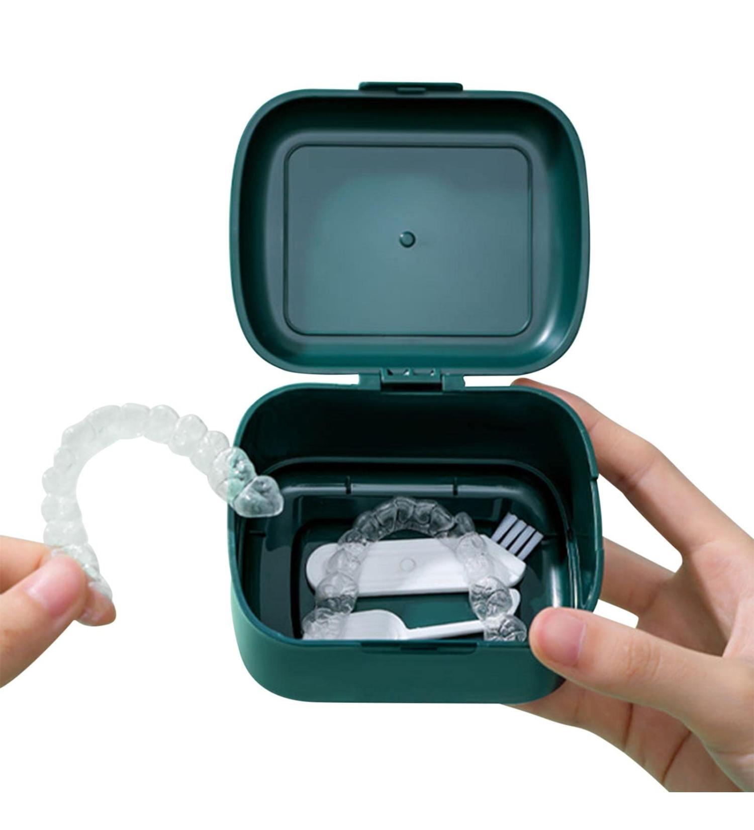 Fulenyi Prosthesenbadtui - Removable Tooth Storage Container & Night Protection Case for Dentures | Green Cleaning Etui for Mouth Protection - Buy Online on GoSupps.com