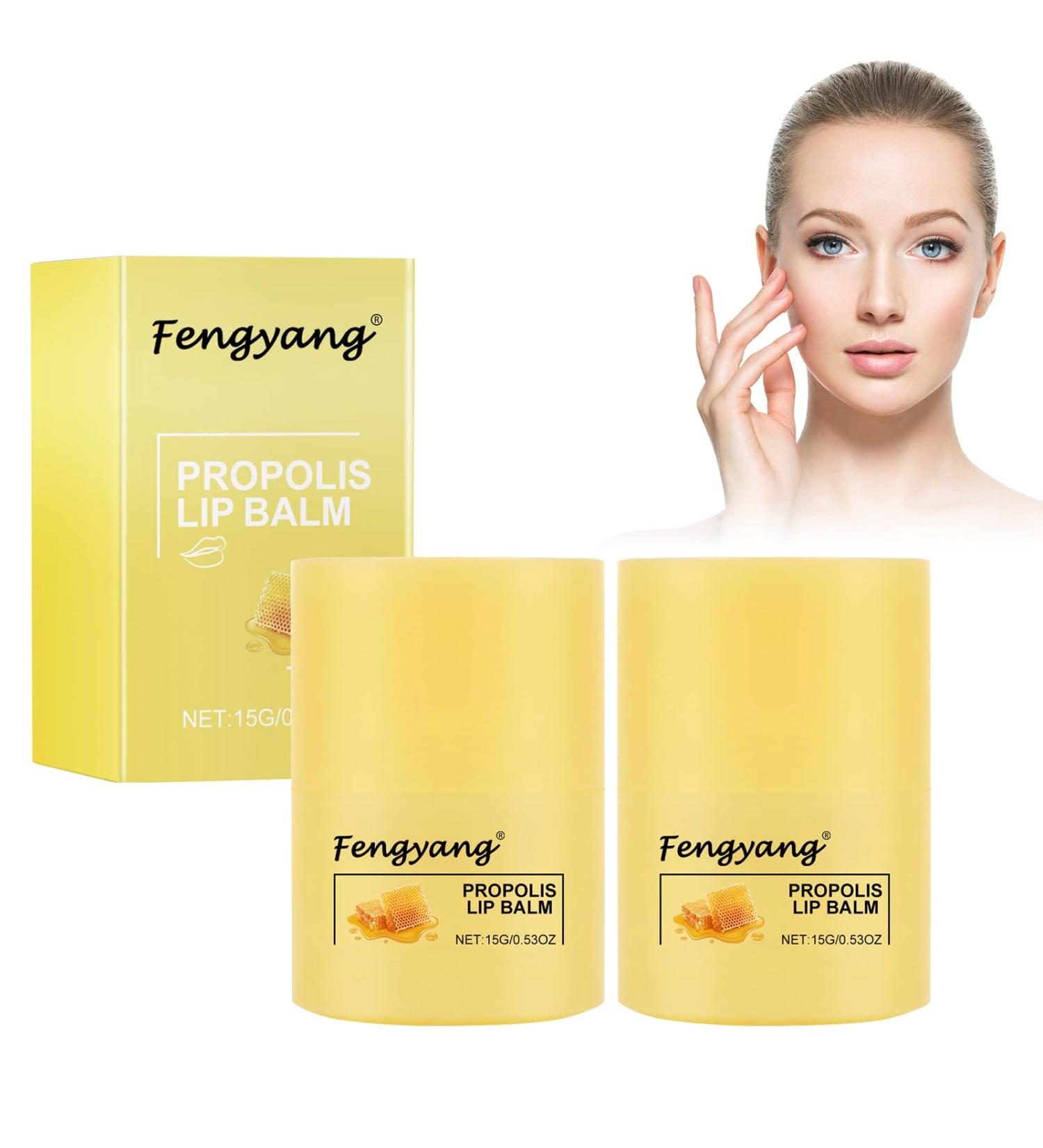 Fengyang 2Pcs Bee Lip Butter 15ml Propolis Lip Cerin Honey Bee Lip Butter Propolis Lip Care Moisturizing Lip Mask for Day and Night - Buy Online on GoSupps.com