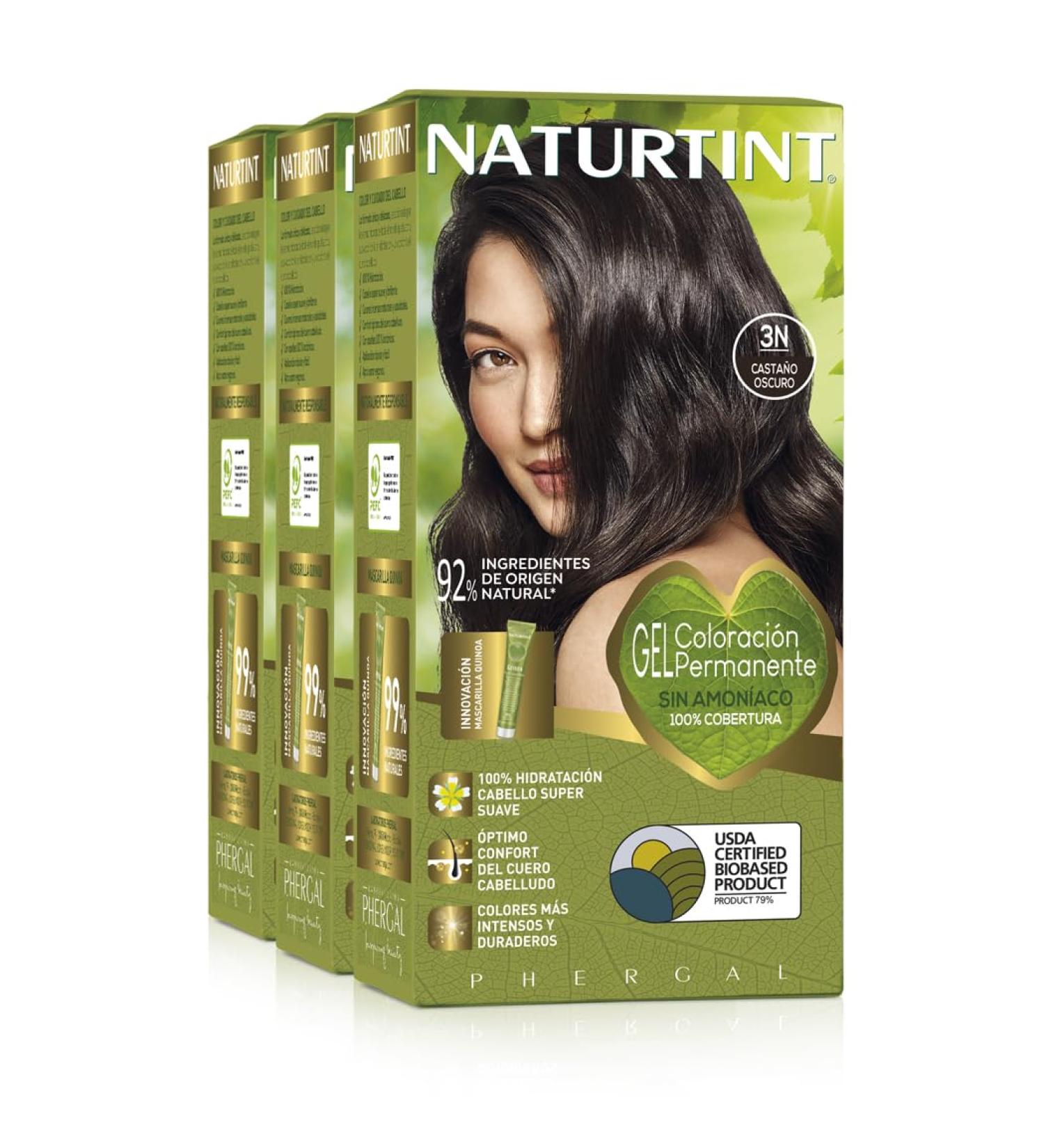 Natureint Biobased Hair Color - Ammonia-Free 3N Chestnut Brown Dark (3 Pack) | 510ml Natural Ingredients - Buy Online on GoSupps.com