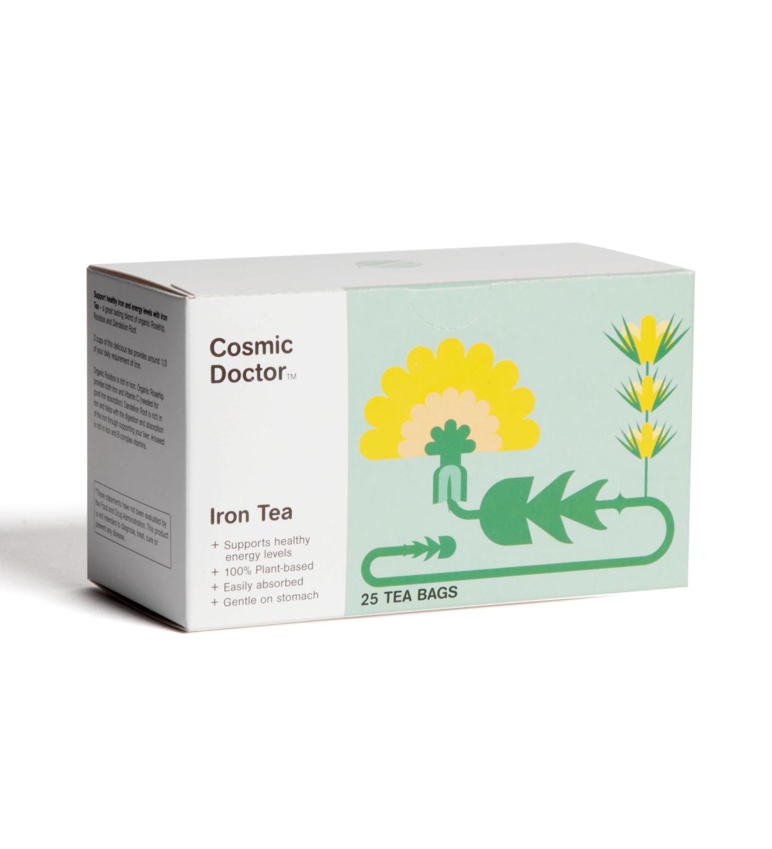 Cosmic Doctor Iron Tea 25 Tea Bags Supports Healthy Energy Levels 100% Plant-based - Buy Online on GoSupps.com