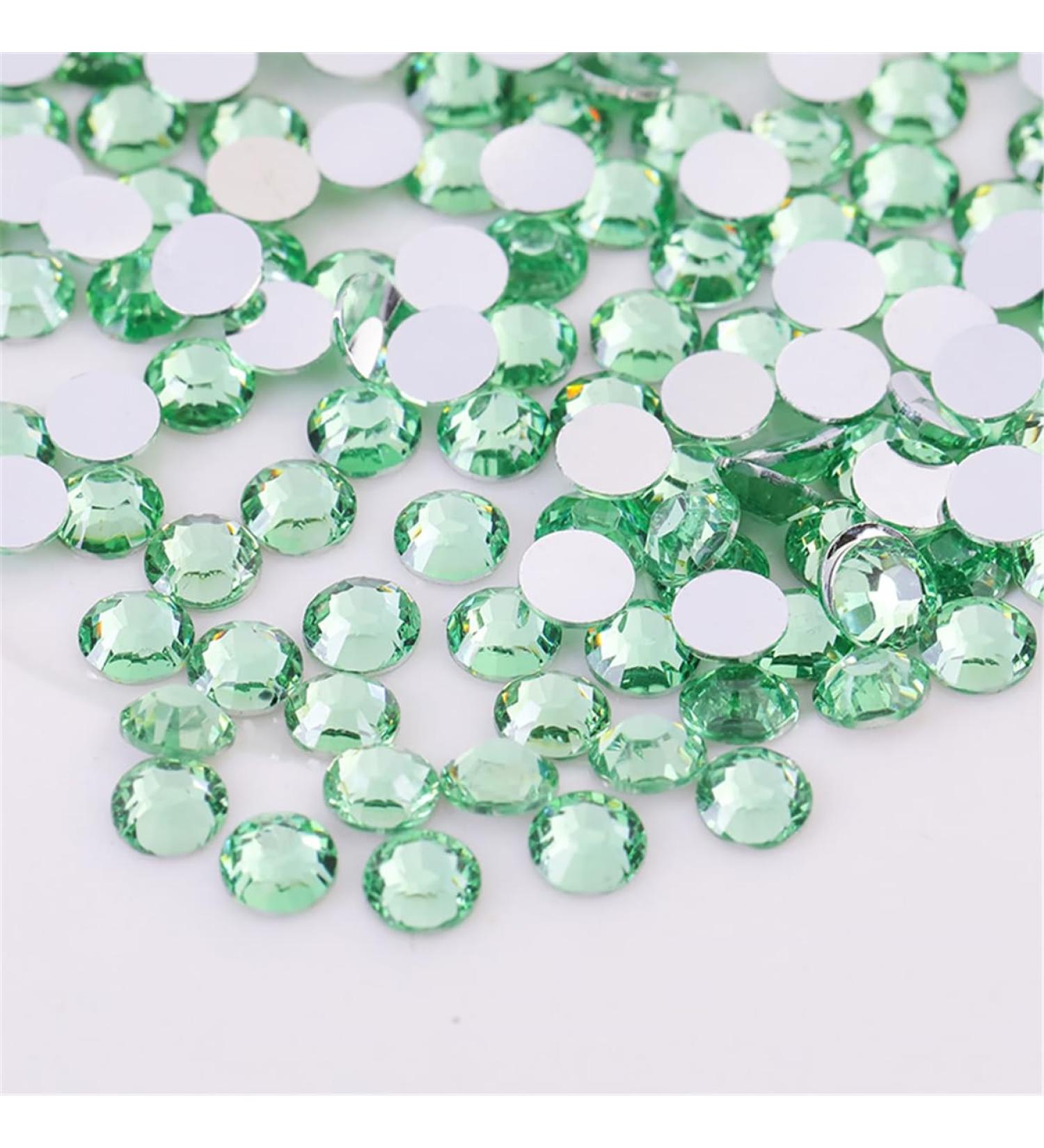 500 Pieces SS30 6mm Flatback Rhinestones Clear Glass Round Gems Crystals for Nail Art DIY Crafts Clothes Shoes Bags (Light Green) - Buy Online on GoSupps.com