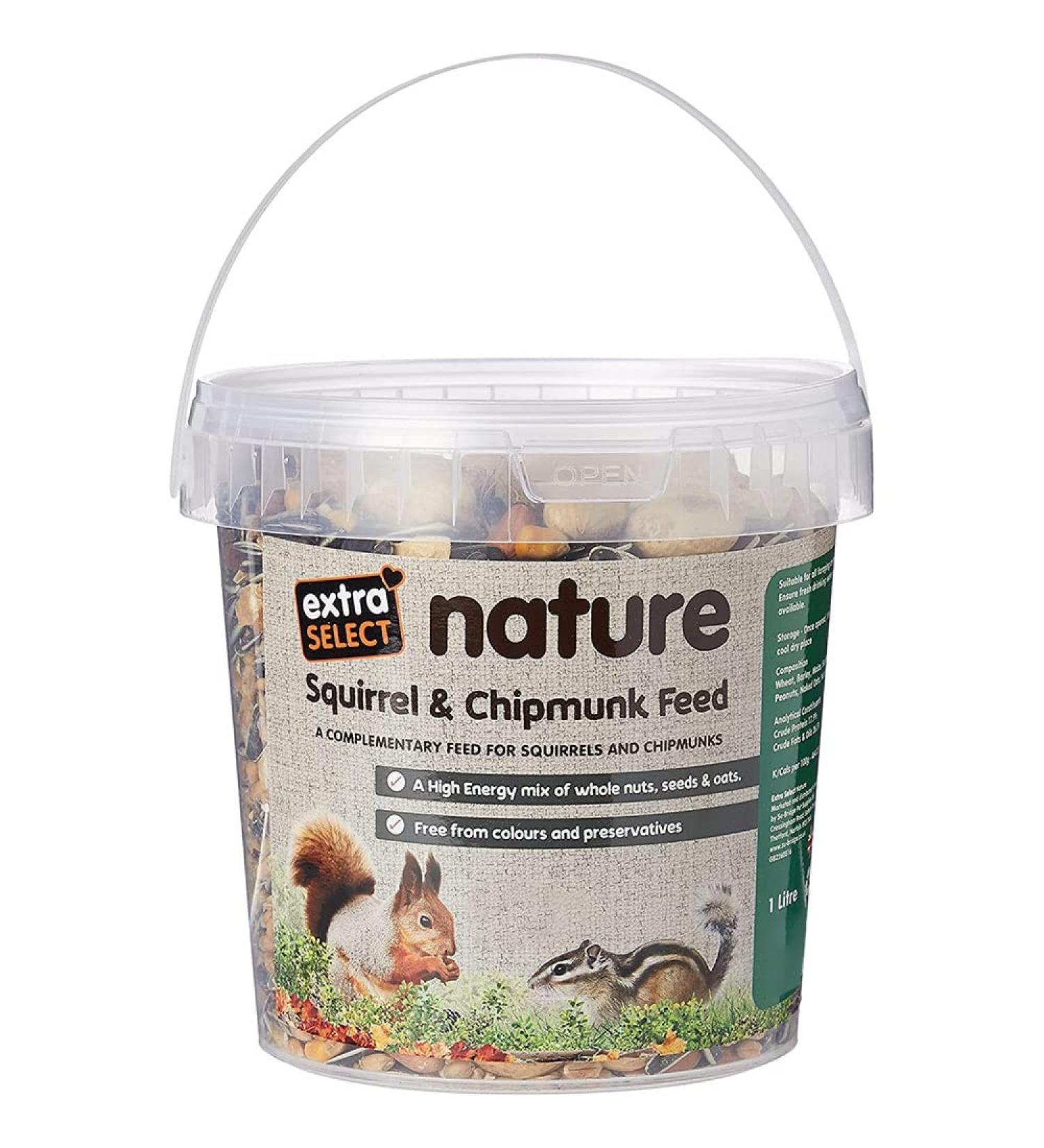 Extra Select Squirrel & Chipmunk Feed In Bucket 1ltr Squirrel & Chipmunk Feed 1 l (Pack of 1) - Buy Online on GoSupps.com