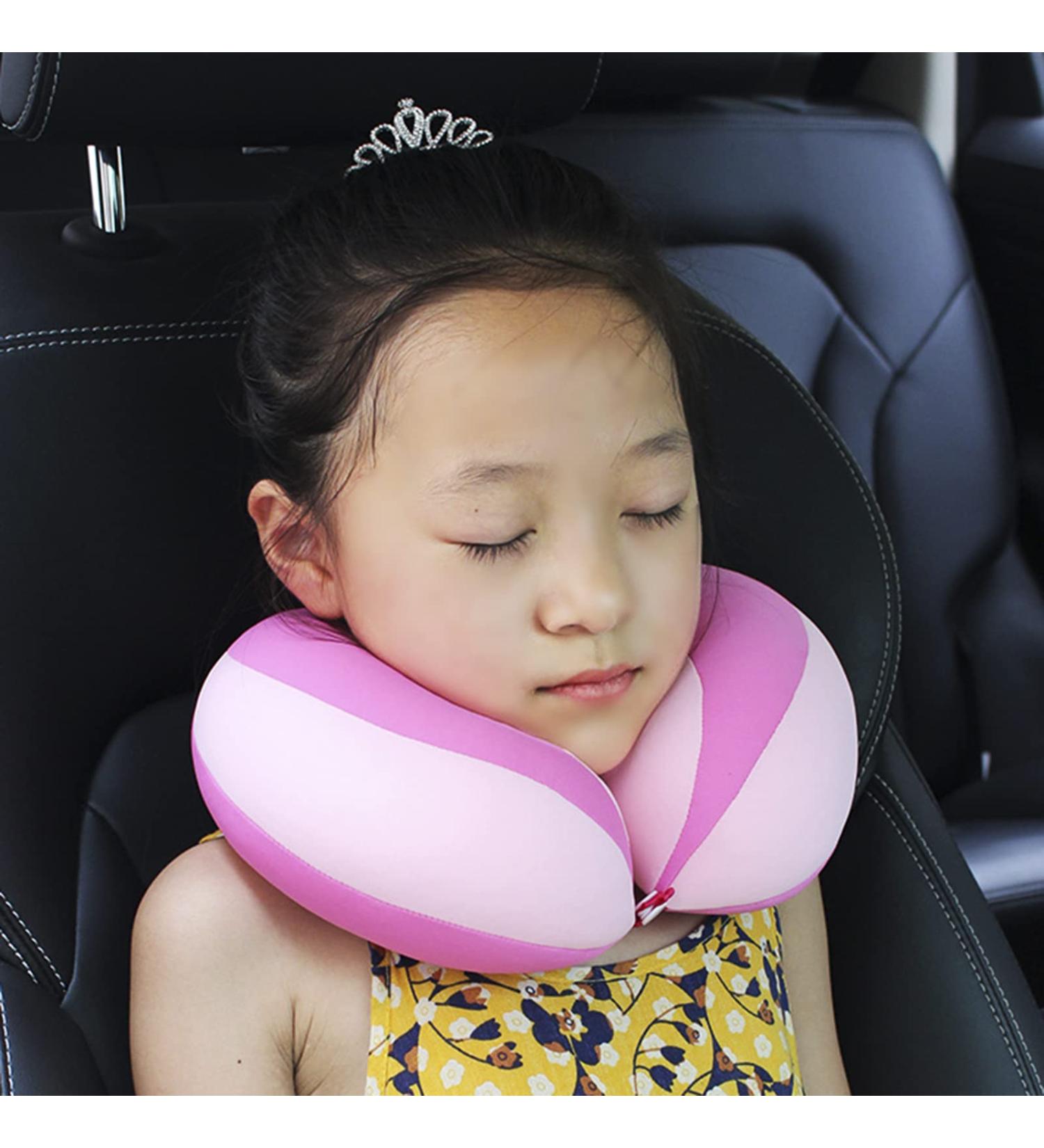 Kids Travel Pillow - Toddler Chin Supporting Neck Pillow for Safety & Comfort - Pink, Ages 0-10 - Buy Online on GoSupps.com
