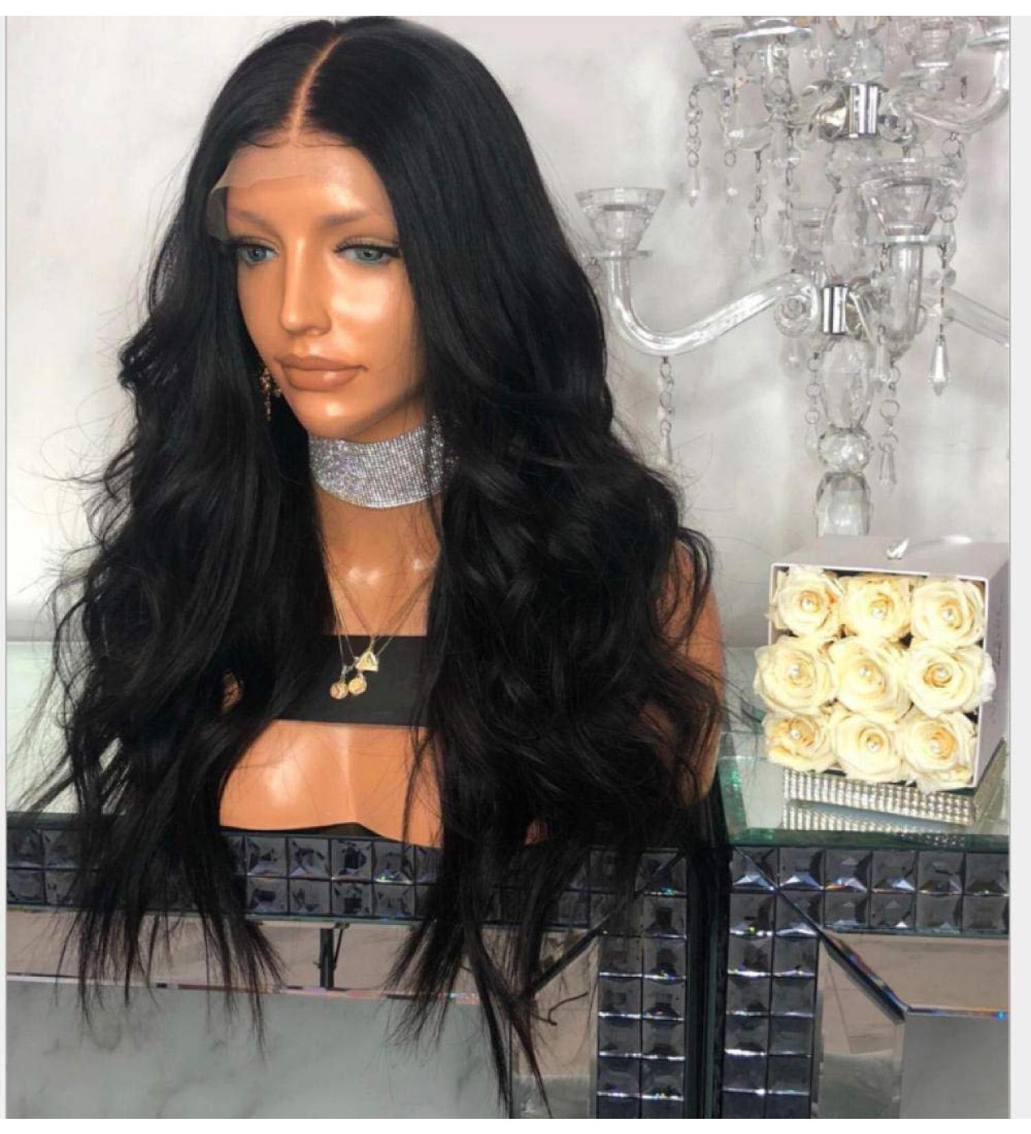 BGHJUE African Wig - Medium Long Volume Lace Front Human Hair Wig | Pre-Plucked Brazilian Straight Wig with Baby Hair - Buy Online on GoSupps.com