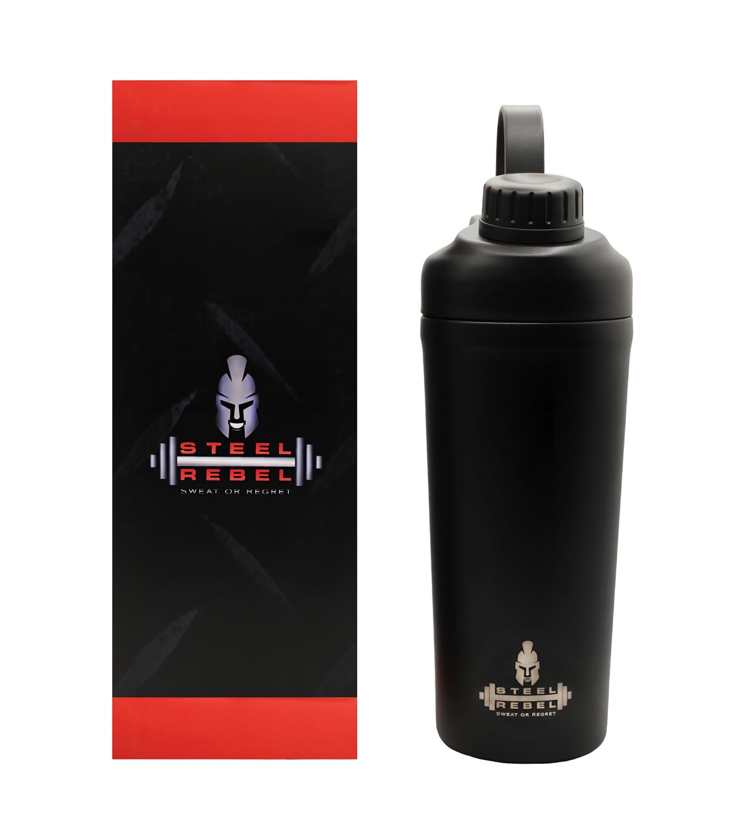 Steel Rebel 900ml Insulated Protein Shaker - Stainless Steel BPA-Free Durable & Stylish for Sports & Fitness - Buy Online on GoSupps.com