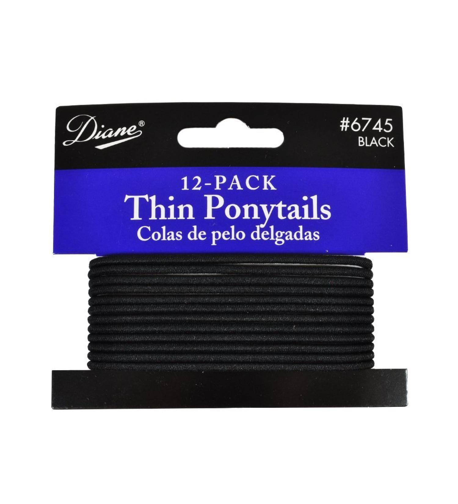 Diane Thin Ponytails Black 12 Count Black 12 Count