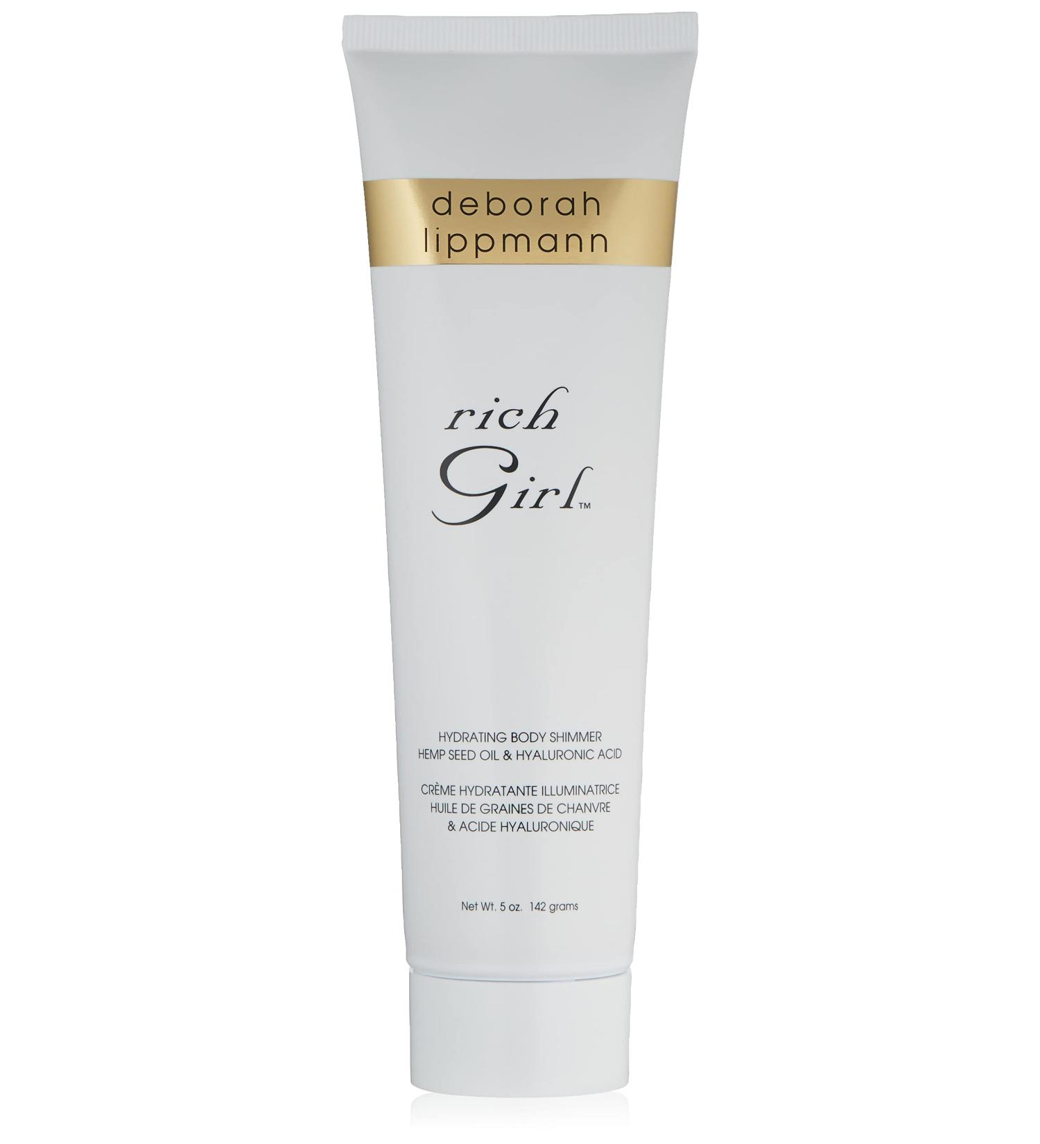 Deborah Lippmann Rich Girl Hydrating Body Shimmer - Illuminating Lotion with Hemp Seed Oil & Hyaluronic Acid | Highlighter & Body Glow | 5oz - Buy Online on GoSupps.com