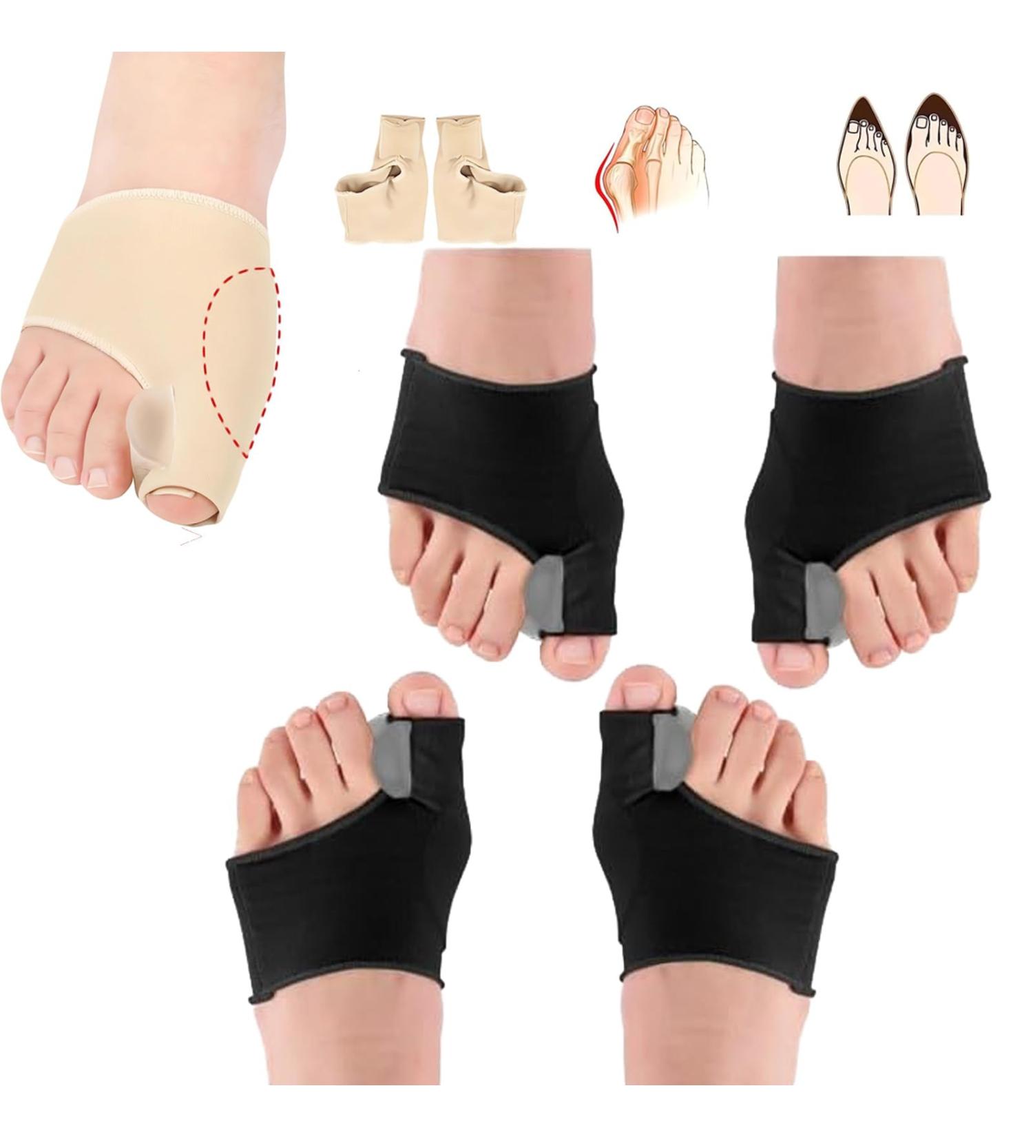Bunion Corrector Socks | Orthopedic Relief Sleeve | Hallux Valgus Corrector | Big Toe Separator | Black - Buy Online on GoSupps.com