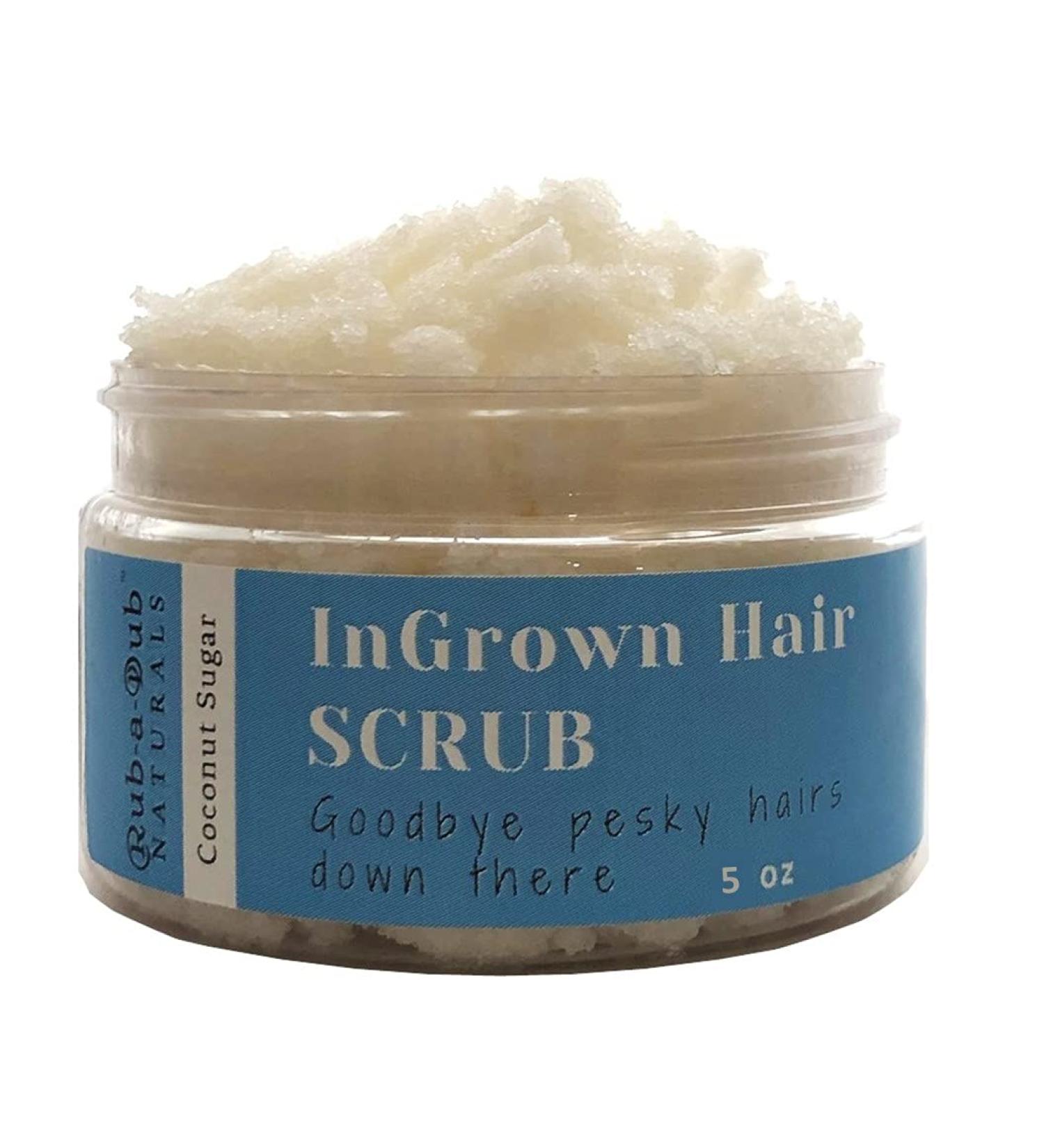 Rub-a-Dub Naturals Exfoliating Scrub for Ingrown Hairs - Bikini Area Coconut Sugar Scrub - Skin Bump Reducer - KP Treatment - Made in USA (5 oz) - Buy Online on GoSupps.com