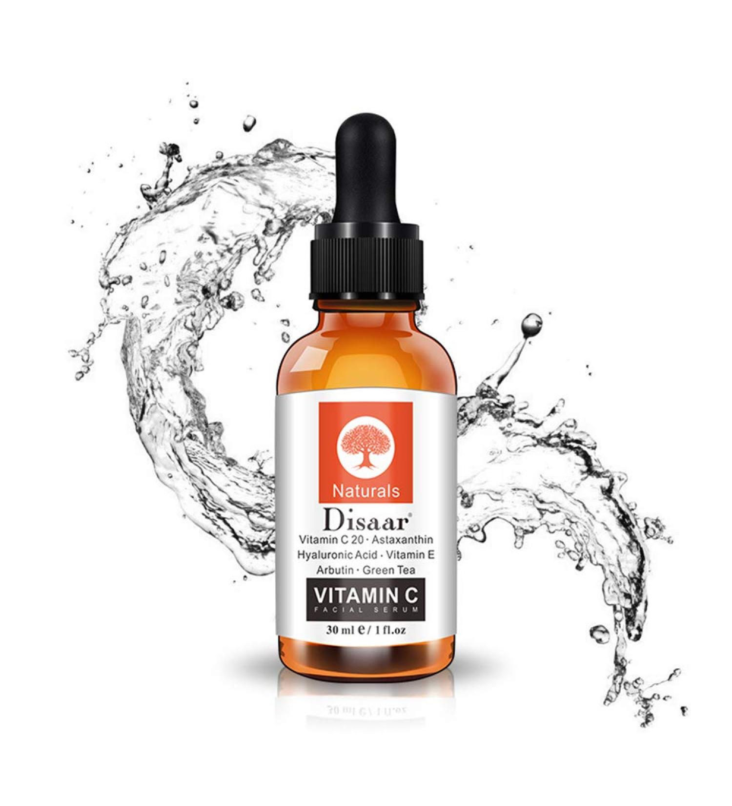 Vitamin C Face Serum with Astaxanthin & Hyaluronic Acid - Hydrating & Firming 30ml | Green Tea Skin Science - Buy Online on GoSupps.com