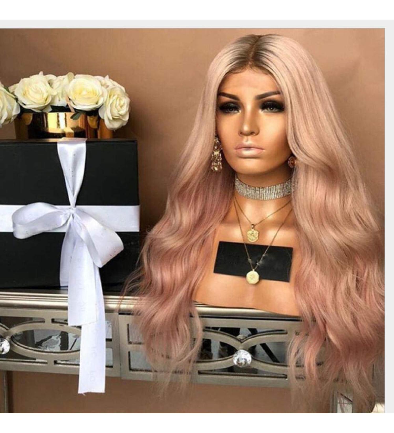BGHJUE African Pink Long Roll Synthetic Hair Wig for Black Women - Heat Resistant Stylish & Durable - Buy Online on GoSupps.com