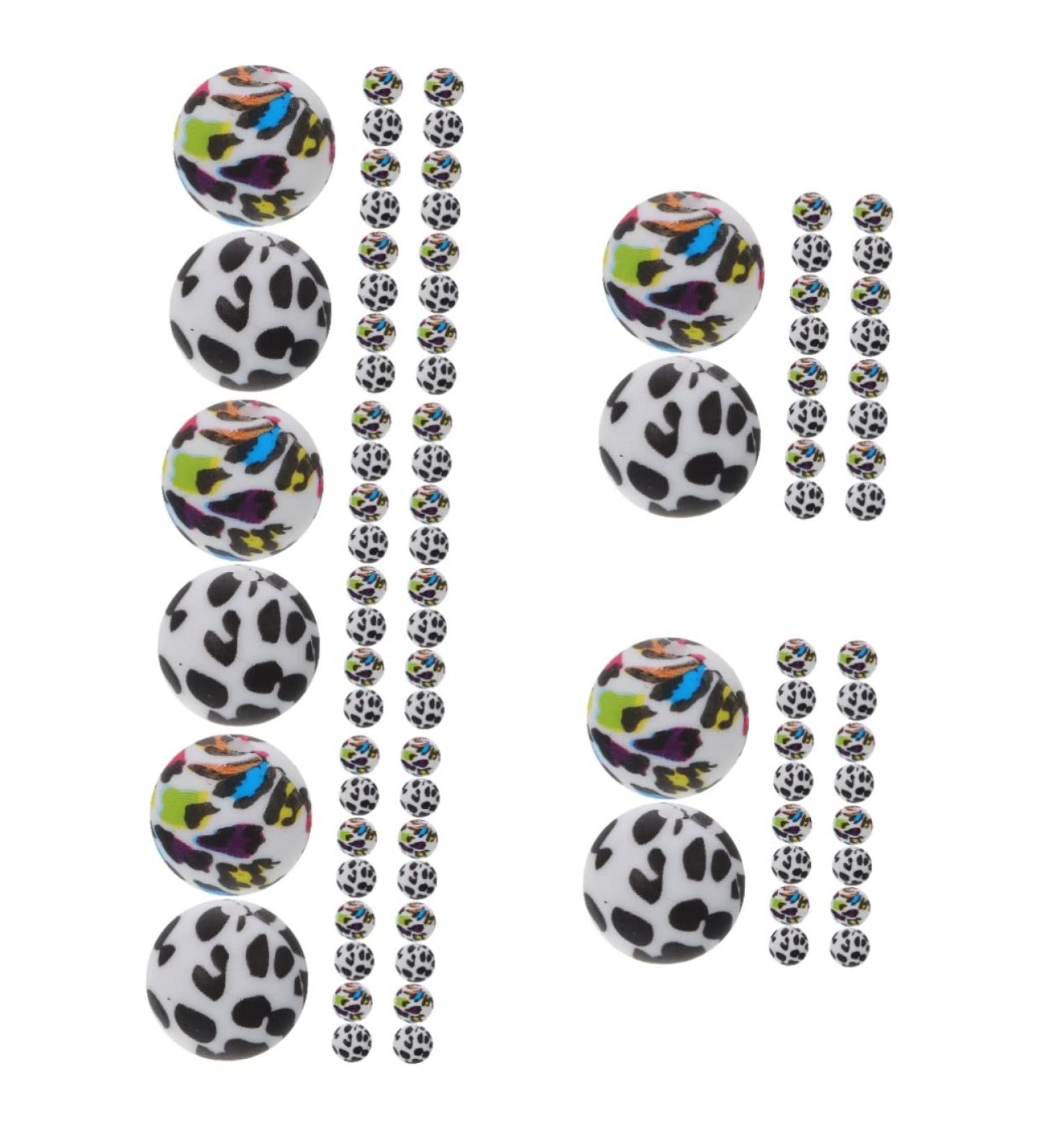 EXCEART 100 Pcs Leopard Print Silicone Bead Set for Pacifier Chain - Baby Safe - 1.5X1.5X1.5CM - Buy Online on GoSupps.com