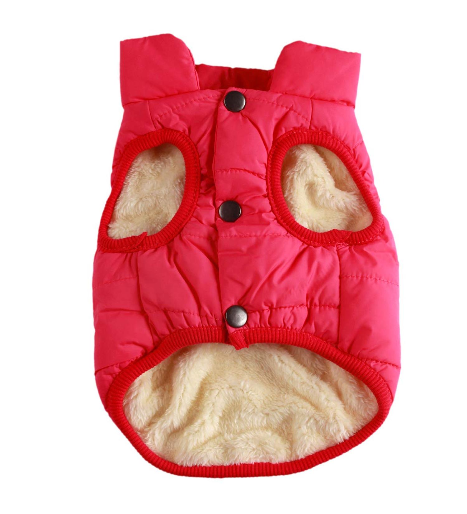 Joydaog Fleece Lined Dog Jacket - Warm Winter Vest Windproof & Soft - XL Pink Rose - Ideal for Cold Weather - Buy Online on GoSupps.com