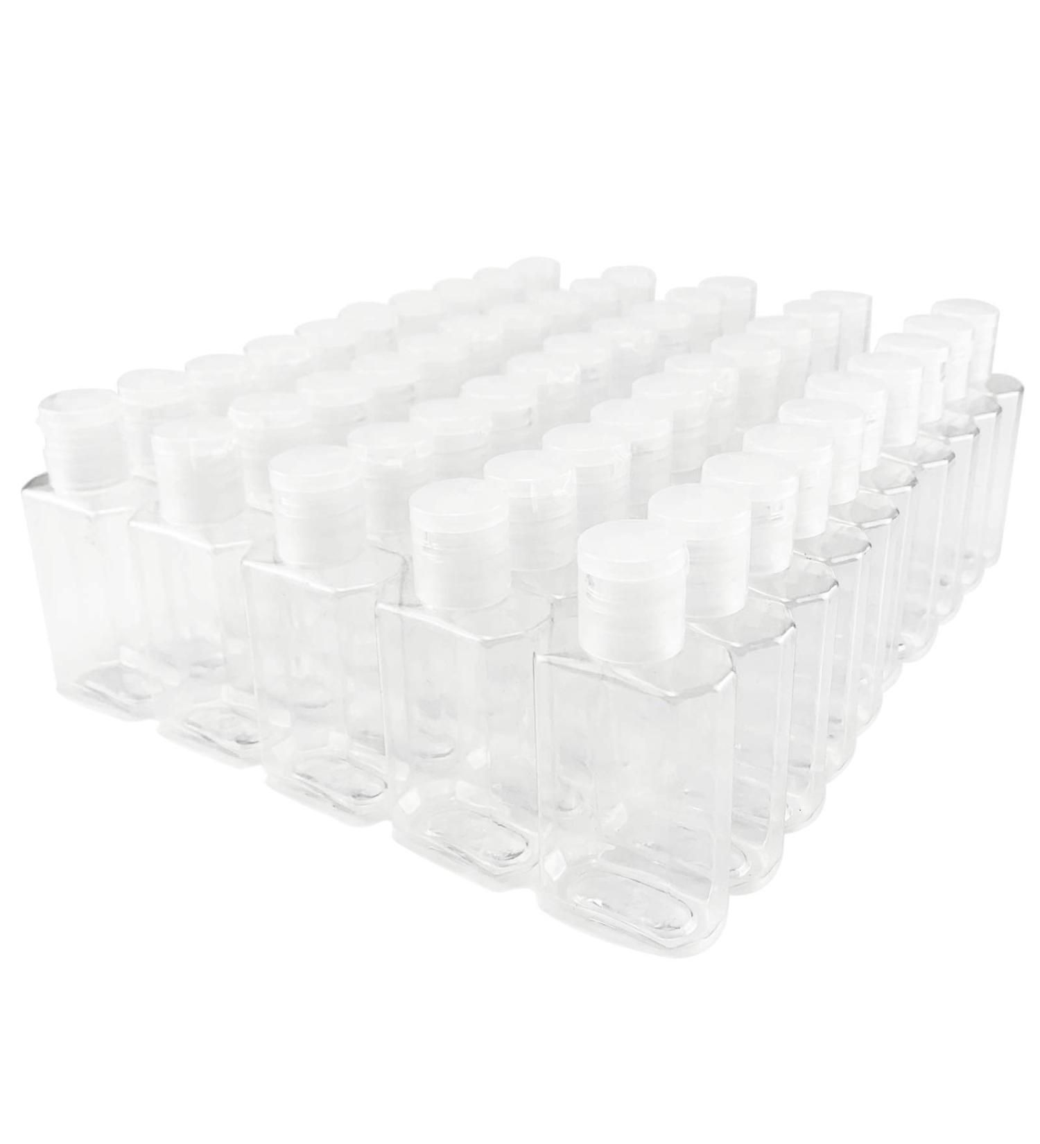 50 Pack 60ml Empty Plastic Travel Bottles - Refillable Flip-Top Containers for Hand Sanitizer, Shampoo, Lotion - BPA-Free Mini Bottles for Baby Shower - No Parabens - Buy Online on GoSupps.com