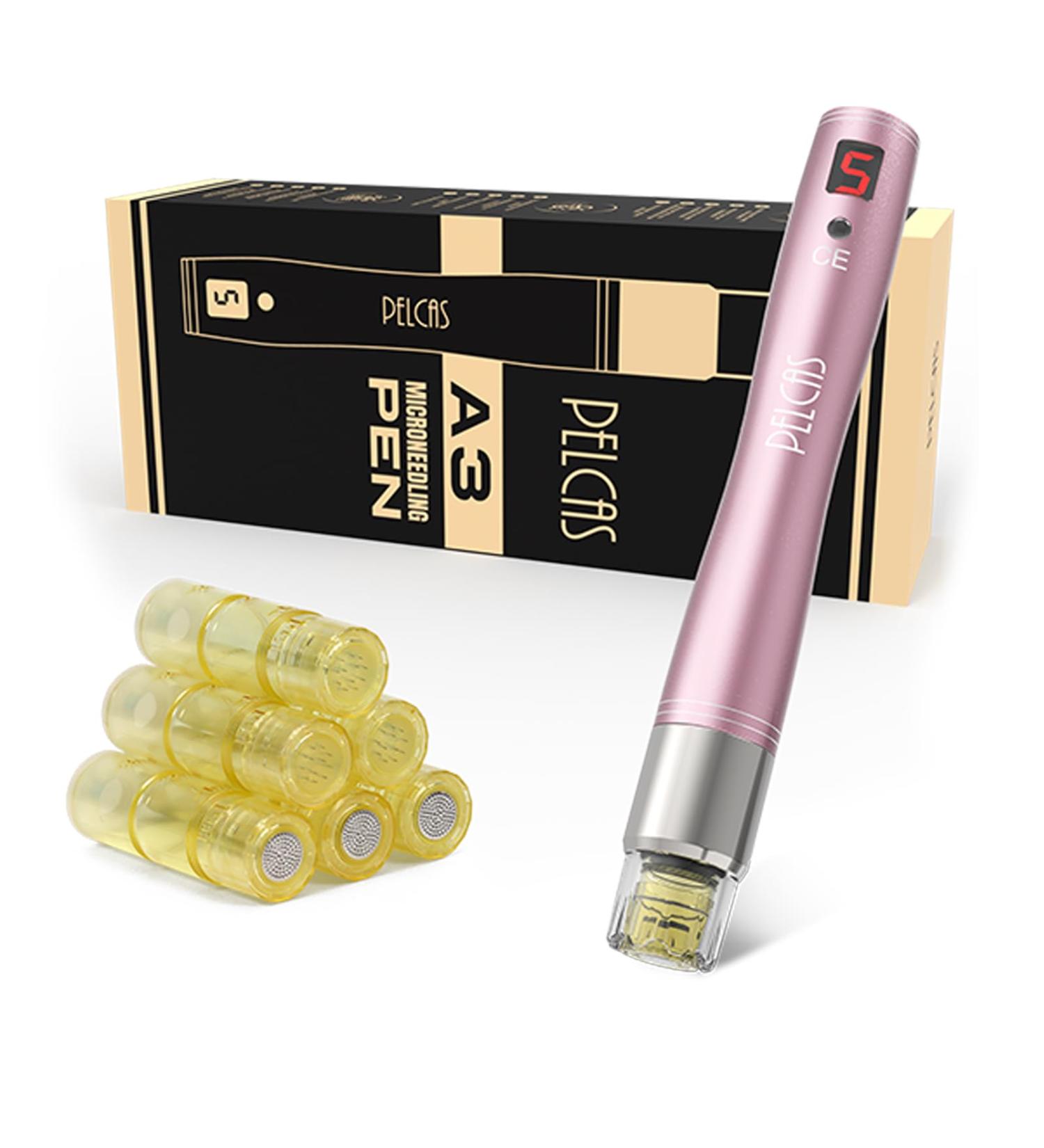 PELCAS Microneedling Pen Automatic Serum Applicator Microneedling 5 Speeds with LCD Screen Type-C Rechargeable Cordless Dermapen for Scars Wrinkles Acne Stretch Marks Skin Rejuvenation - Buy Online on GoSupps.com