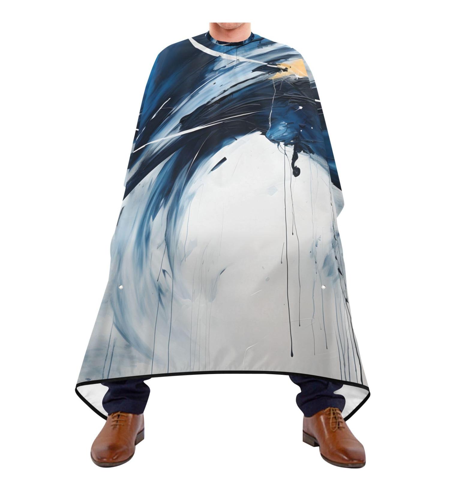Waterproof Barber Cape - Art Blue Marble & Cheetah Haircut Bib for Men & Women - Unisex Hair Cutting Cape - Buy Online on GoSupps.com
