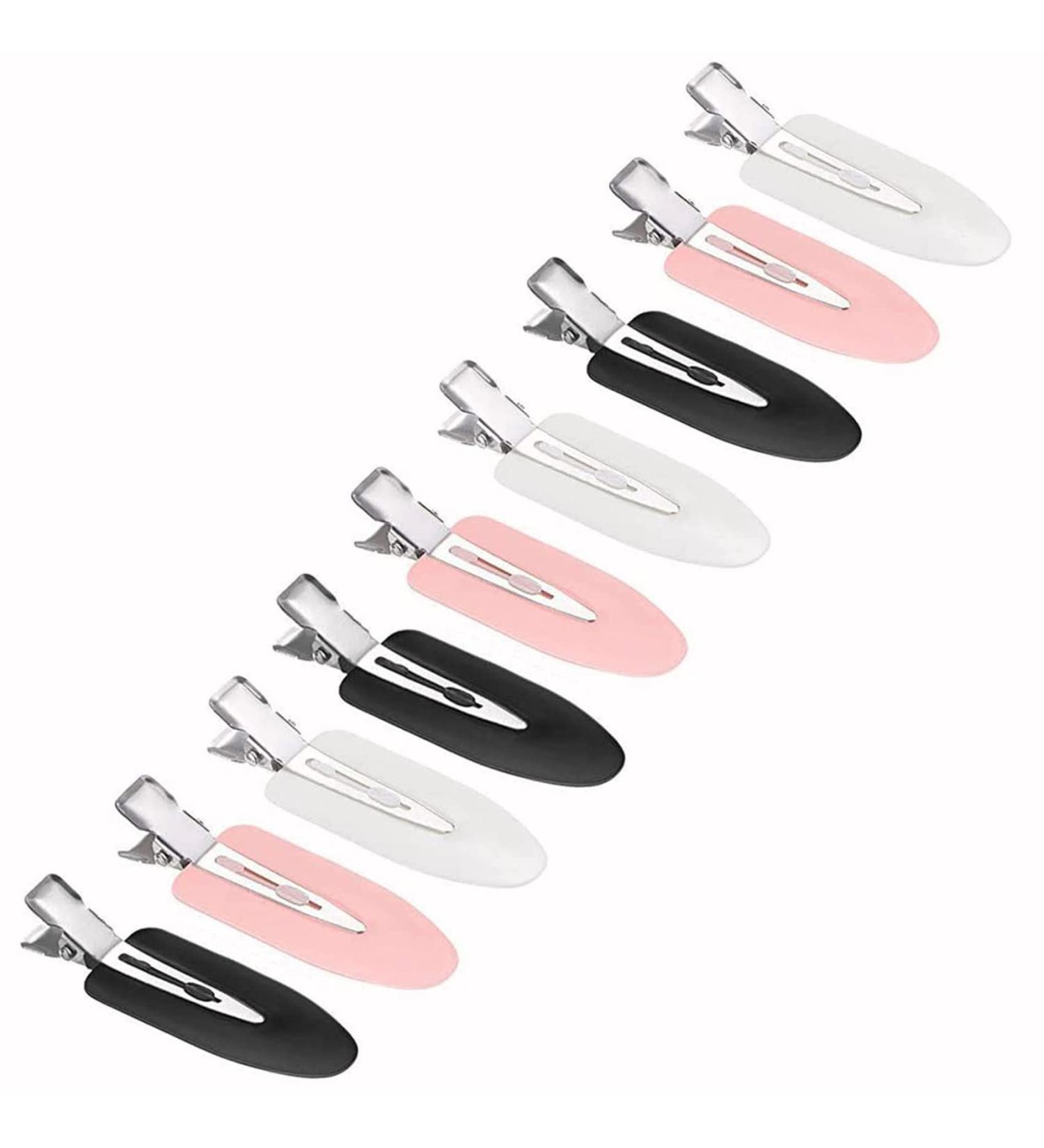 Jeopoom Hair Clip Set - 9 Seamless Curl Clips No Bend Hair Pins for Effortless Hair Styling & Makeup - Available in Pink White Black - Buy Online on GoSupps.com