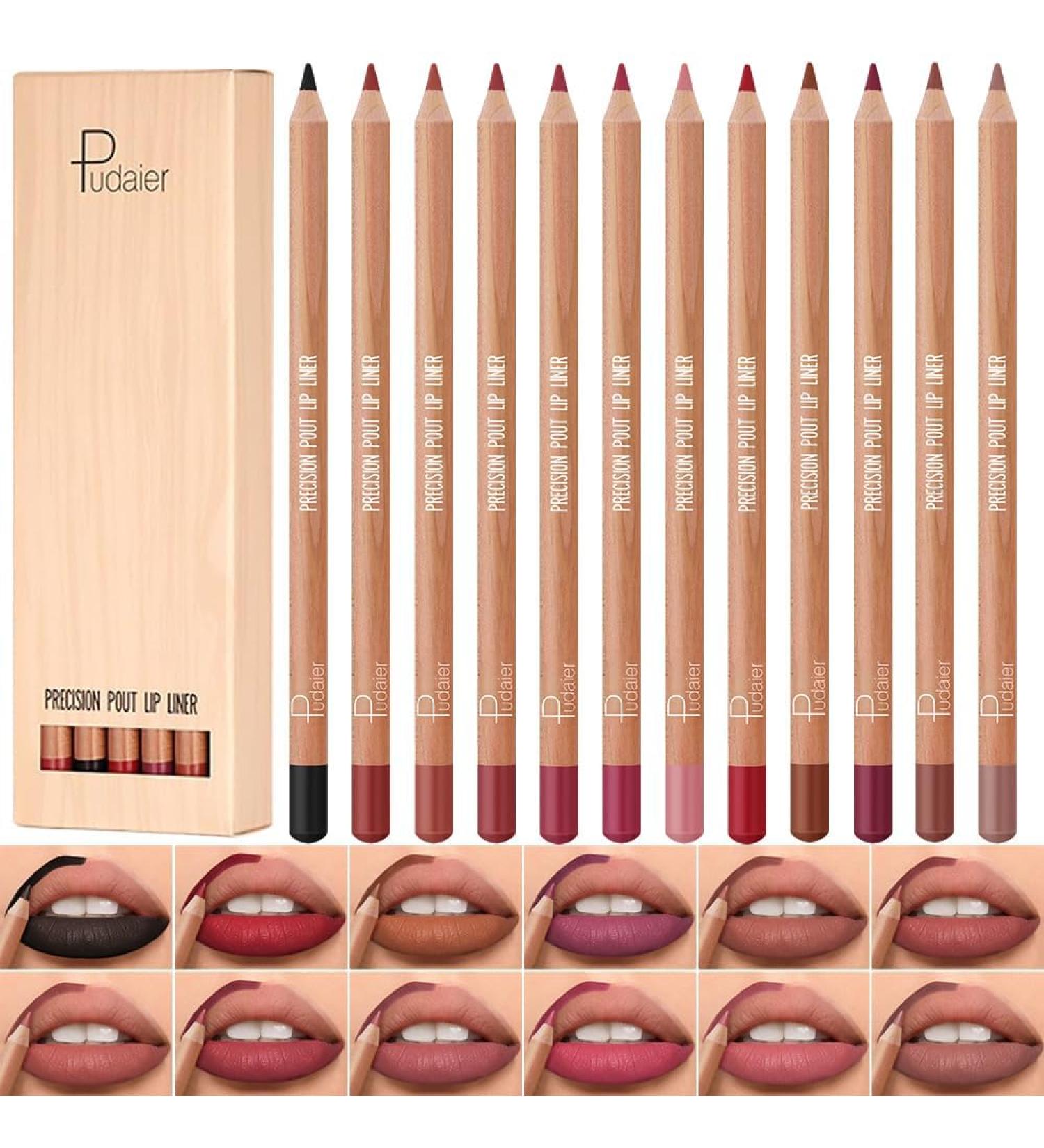 Lot de 12 crayons l vres mats waterproof et longue tenue anti-bavures (Set B) - Buy Online on GoSupps.com