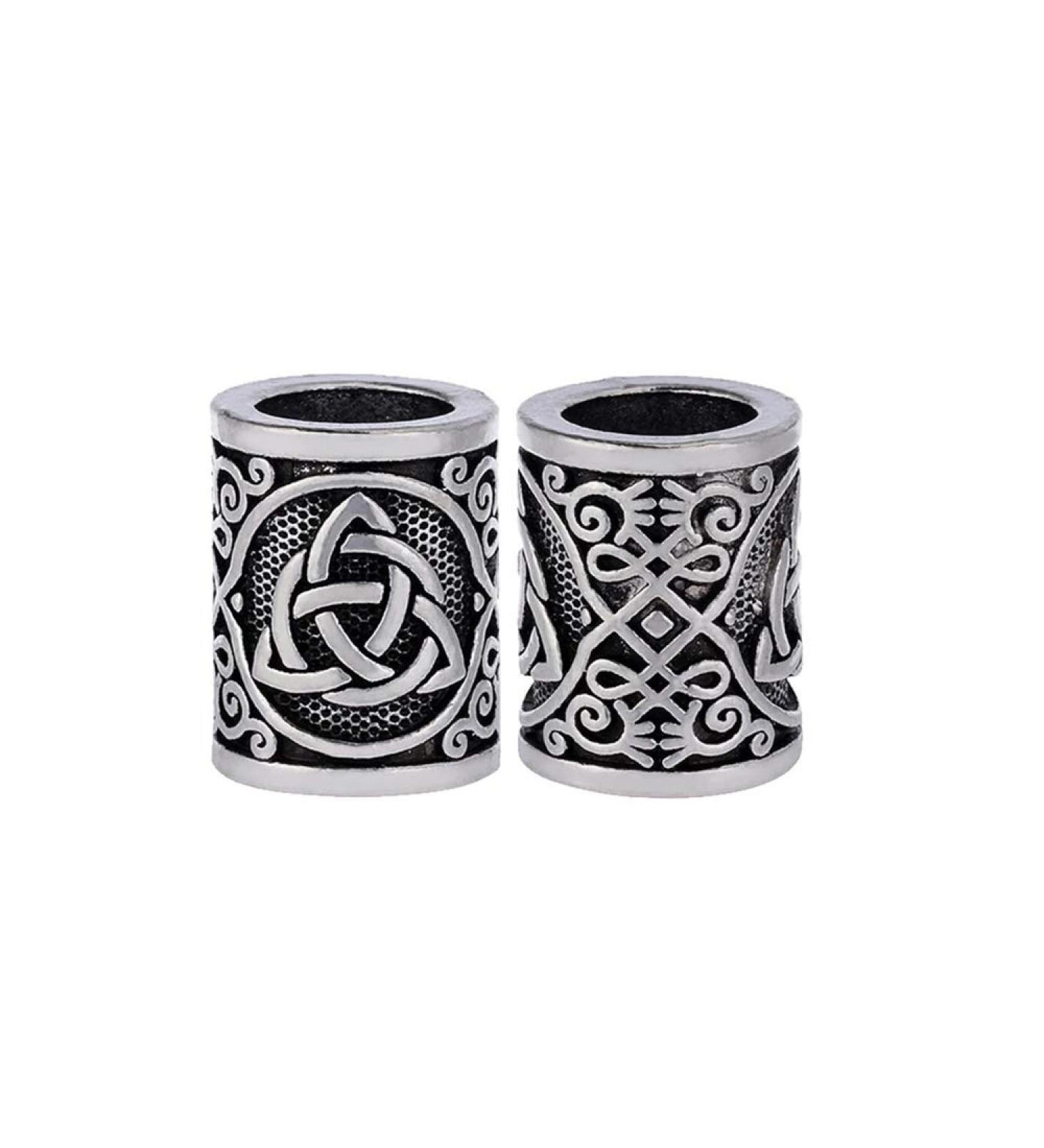 Yahpetes 2 Pcs Celtic Knots Triquetra Viking Beard Beads Set - Norse Rune Metal Rings - 0.59X0.47 Inches - Buy Online on GoSupps.com