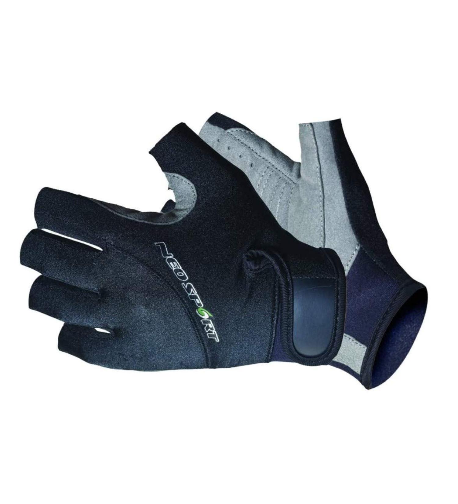 NeoSport 1.5mm 3/4 Fingerless Neoprene Gloves - Unisex Design for Biking and Sailing - Black, X-Large - Buy Online on GoSupps.com