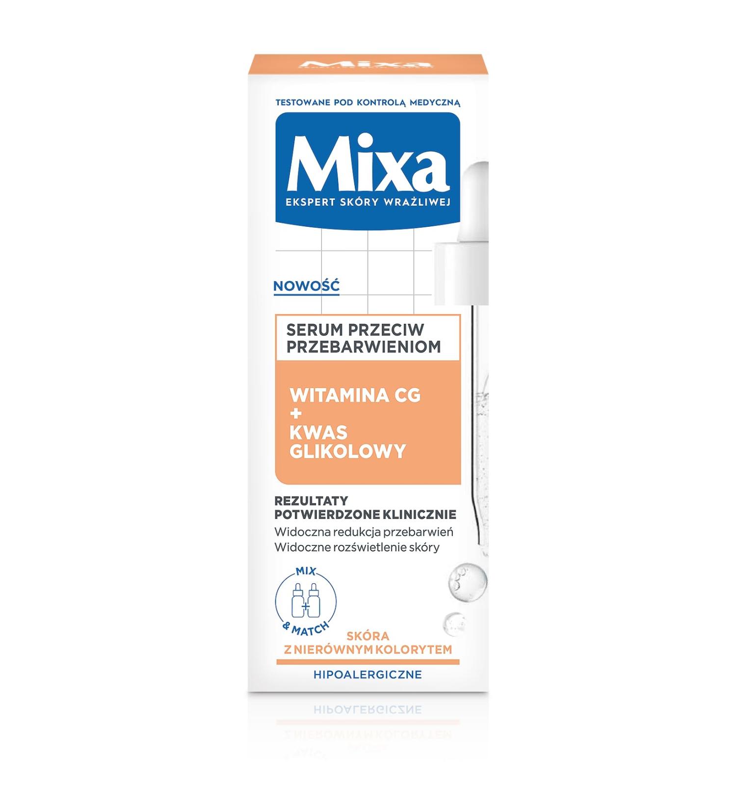 Mixa Anti-pigmentation face serum vitamin CG + glycolic acid - Buy Online on GoSupps.com