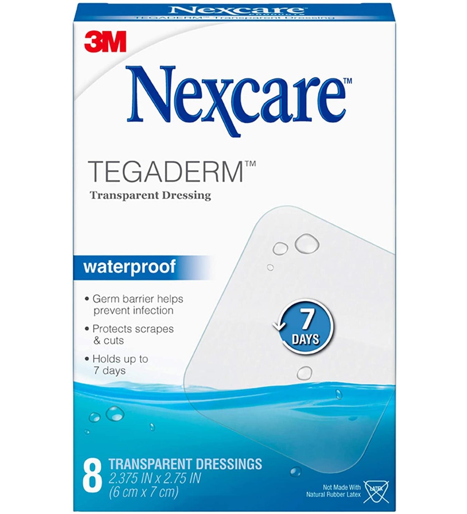 3M Nexcare Tegaderm Transparent Dressing 8ct - Waterproof, Size 2 3/8x2 3/4 - Buy Online on GoSupps.com
