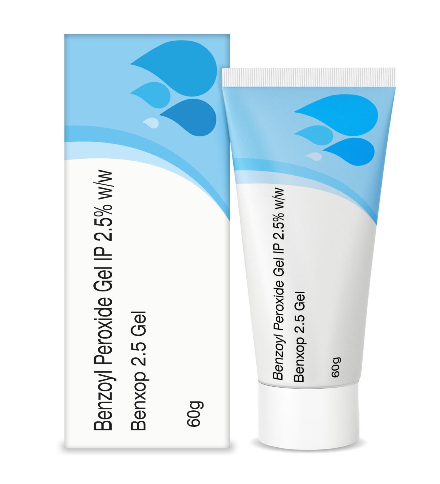 Salve Benxop Benzoyl Peroxide 2.5% Gel for pimples acne - 60 gm / 2.11 Oz