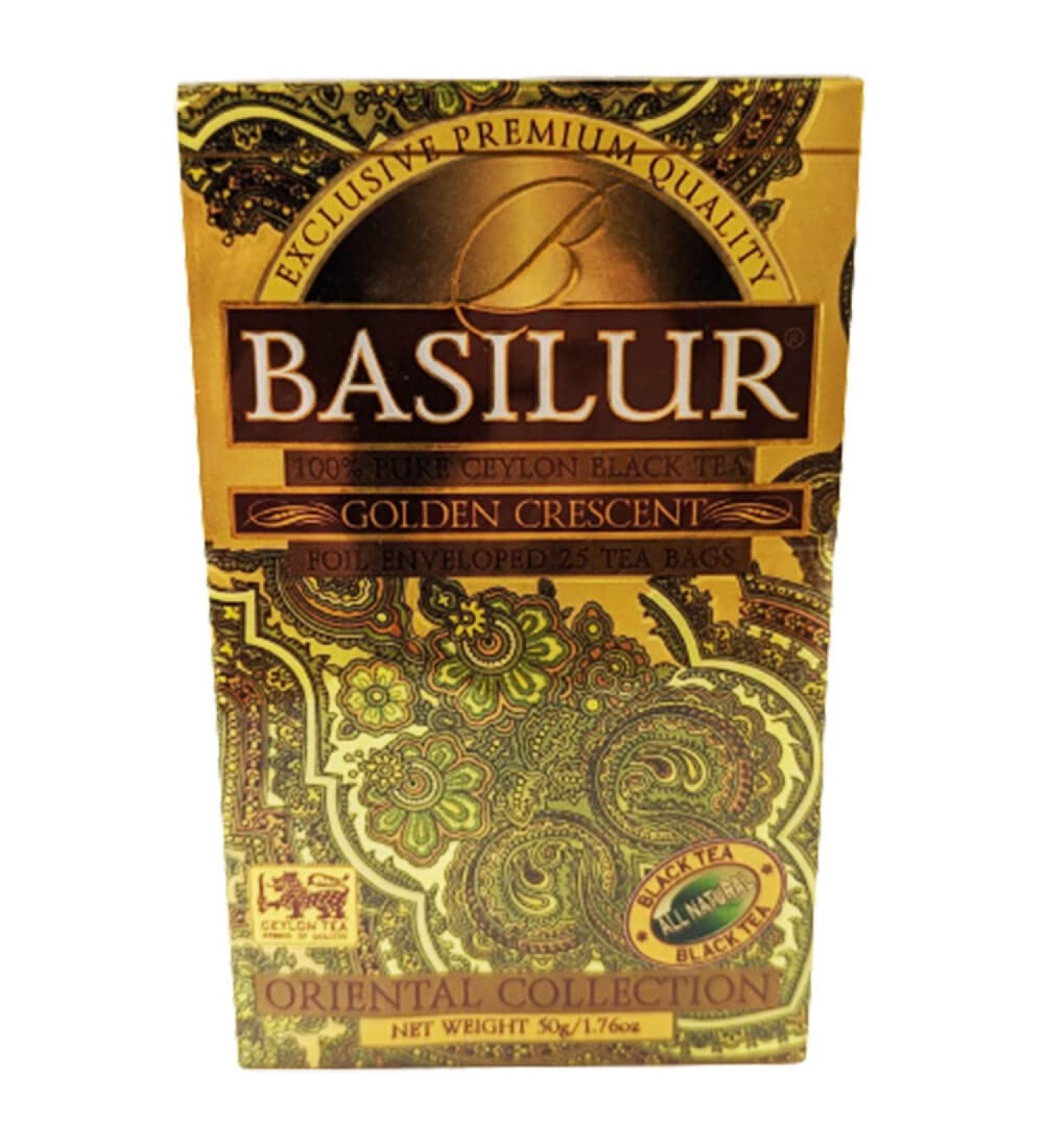 rumarkt Basilur Pack of 3 Golden Crescent Black Ceylon Tea Bags 25 Tea Bags (3 x 25 bags)