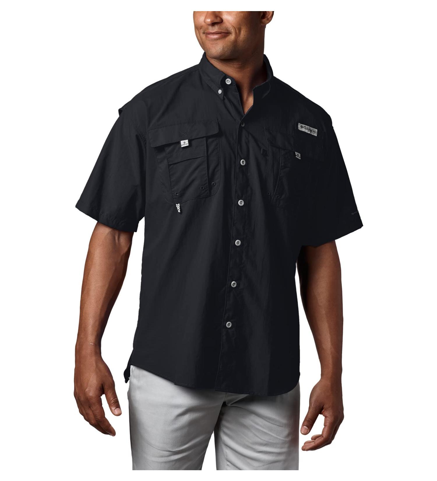 Columbia Men's Bahama II S/S Shirt Black 4X - Lightweight & Stylish - Buy Online on GoSupps.com