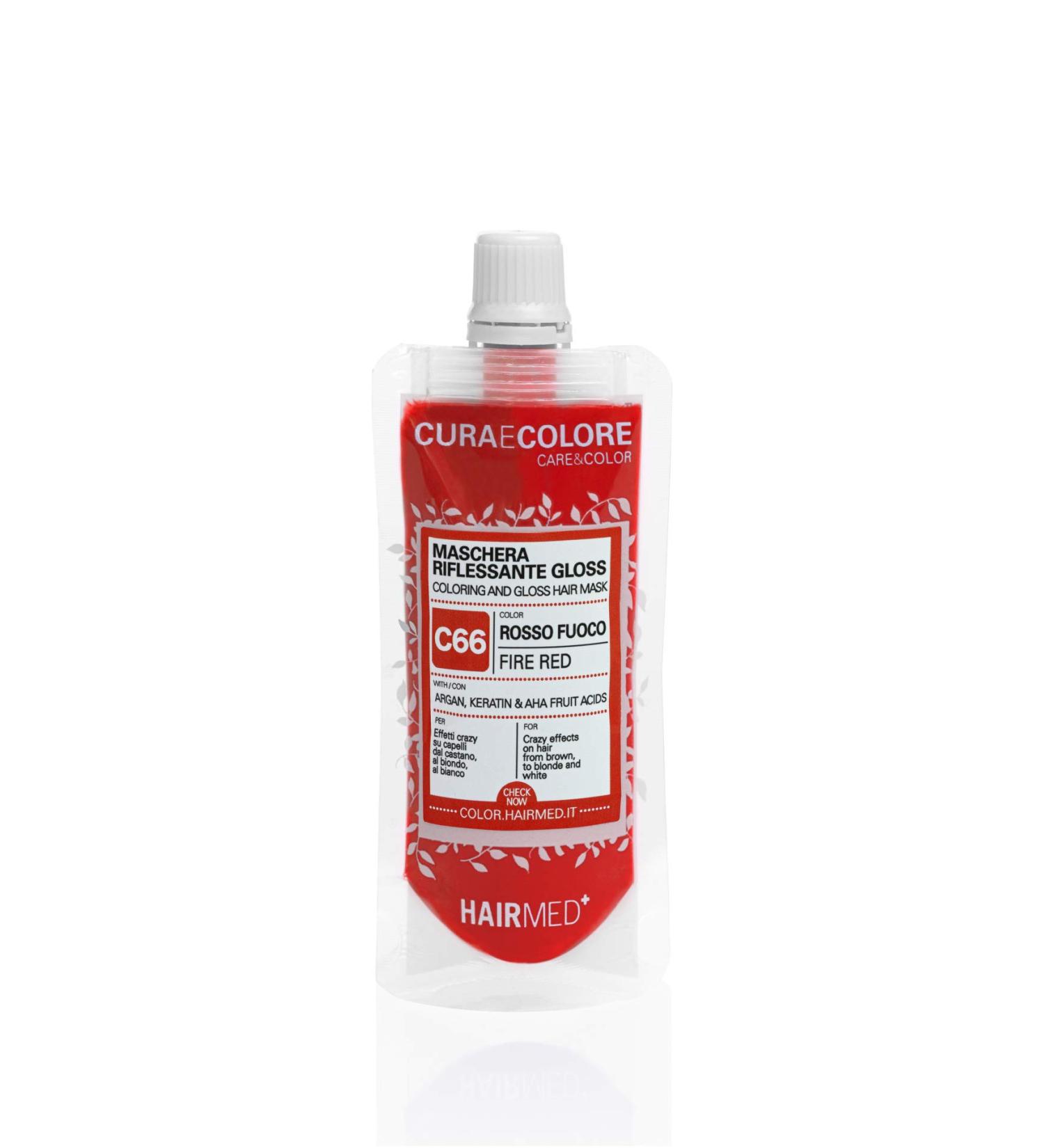 HAIRMED HAIRMED Care & Color Reflexive Mask Fire Red C66 Nourishing Reviving Toning with Keratin for Natural Colored and Highlighted Hair 40 ml - Buy Online on GoSupps.com