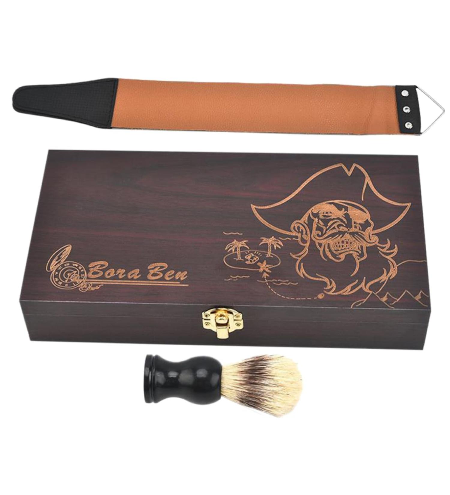 Frcolor Men s Travel Razor Set - Classic Synthetic Leather Case & Brush | Beard Grooming Essentials - Buy Online on GoSupps.com