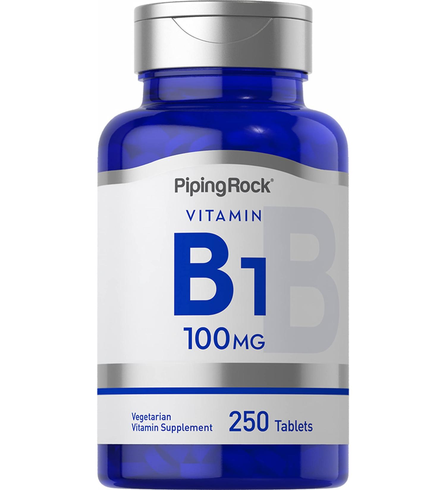 Piping Rock Vitamin B-1 100mg 250 Tablets | Thiamin Supplement Non-GMO Gluten Free - Buy Online on GoSupps.com