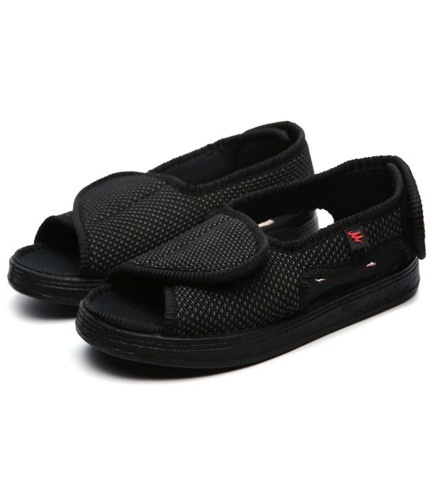 Men's MisFun Diabetic Slippers for Swollen Fat Wide Feet - Black Size 7 - Buy Online on GoSupps.com