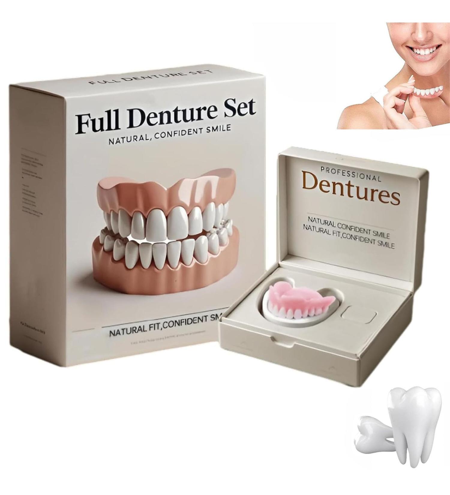Advanced Customized Full Denture Set Silicone Reline Denture Set Silicone Dentures Set Silicone Reline Kit for Dentures Soft & Safe Moldable False Teeth Set (1pcs) - Buy Online on GoSupps.com