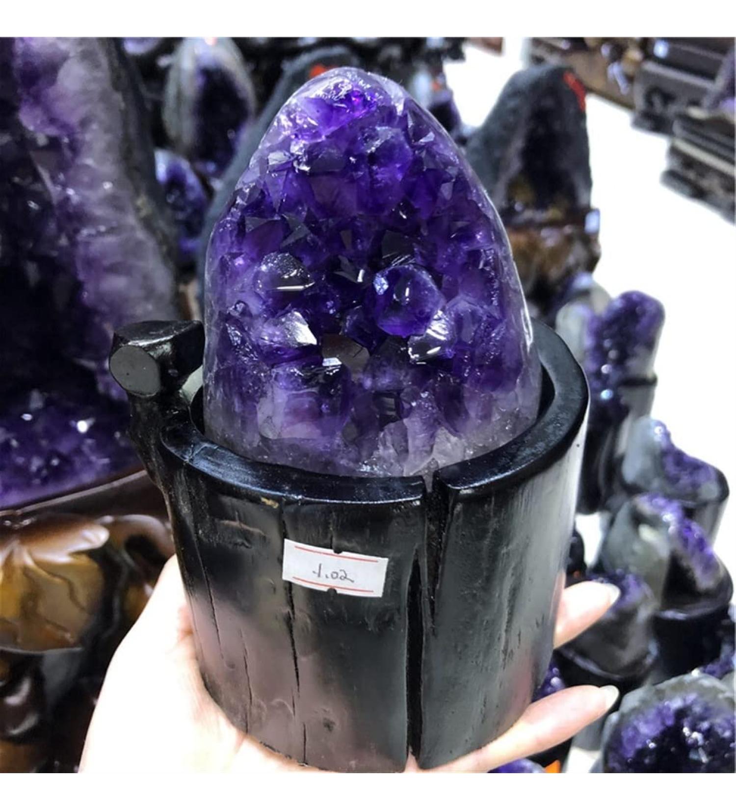 Natural Crystal Rough Natural Purple Crystal Cluster Natural Amethyst cave Decoration + Base Stones (Size : 700-800g) - Buy Online on GoSupps.com