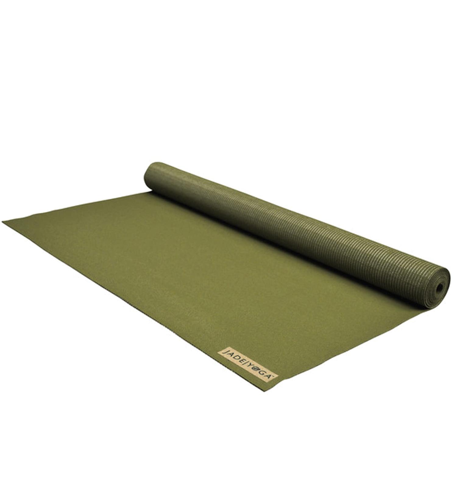 JadeYoga Voyager Yoga Mat - Lightweight Natural Rubber Portable Fitness Mat - Olive Green - Non-Slip for Home or Gym - Buy Online on GoSupps.com