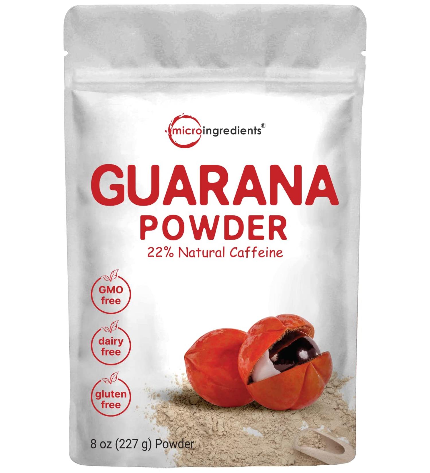 Organic Guarana Powder 8oz | 1000mg Per Serv, Natural Caffeine Energizer & Brazilian Herbal Extract - Raw Superfood, Coffee Substitute - Vegan & Non-GMO - Buy Online on GoSupps.com