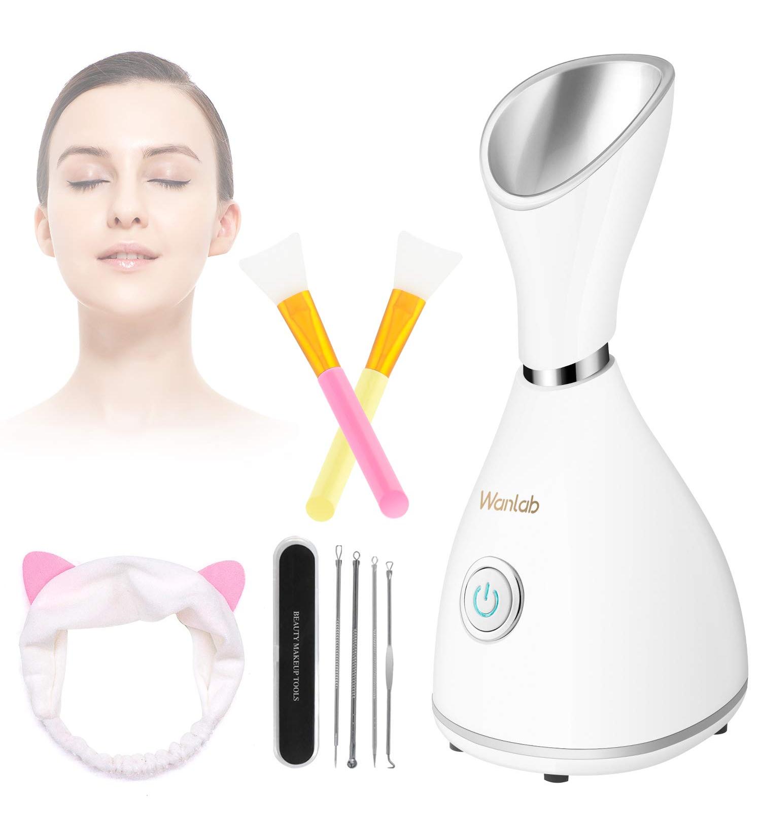 Portable Nano Facial Steamer for Home Spa - Clear Acne, Cleanse Pores, Blackhead Remover Kit - Buy Online on GoSupps.com