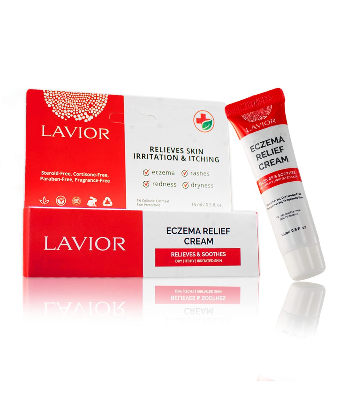 Lavior Eczema Relief Cream - Itch Relief with Colloidal Oatmeal & Botanical Ingredients - Non-Greasy Formula, Free of Steroids, Fragrance & Parabens - Buy Online on GoSupps.com