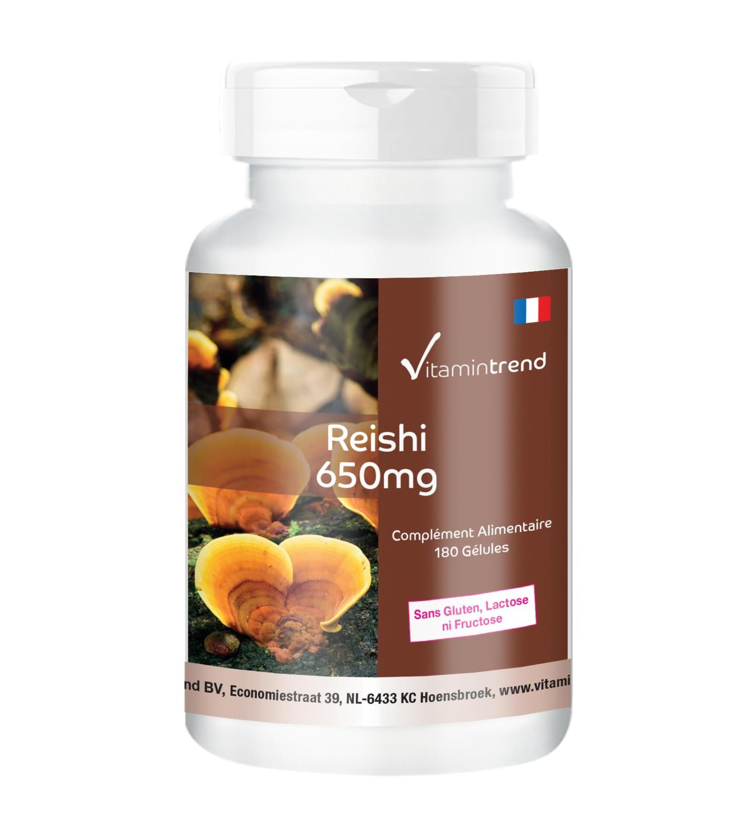 Reishi 650mg - with 1950mg of Reishi Powder per daily dose - Ganoderma lucidum -! FOR 3 MONTHS! | Vitamintrend - Buy Online on GoSupps.com