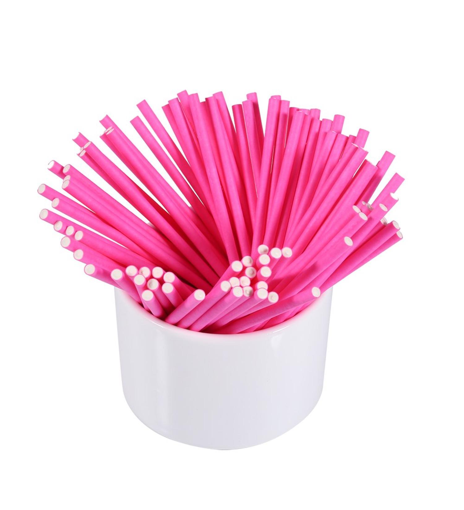  Alvinlite Alvinlite Pack of 100 Safe Paper Lollipop Sticks for Cake Pops Sweets Lollipops Party Treats Dippers Cake Chocolate and Cookies (Pink) - Buy Online on GoSupps.com