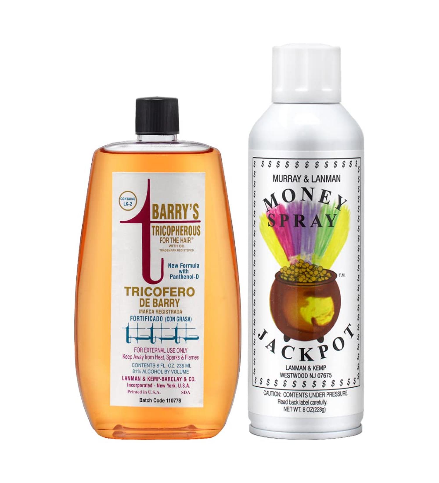 Lenman & Kemp Barry's Tricopherous (With Oil) 8oz + Money & Jackpot Spray 8oz